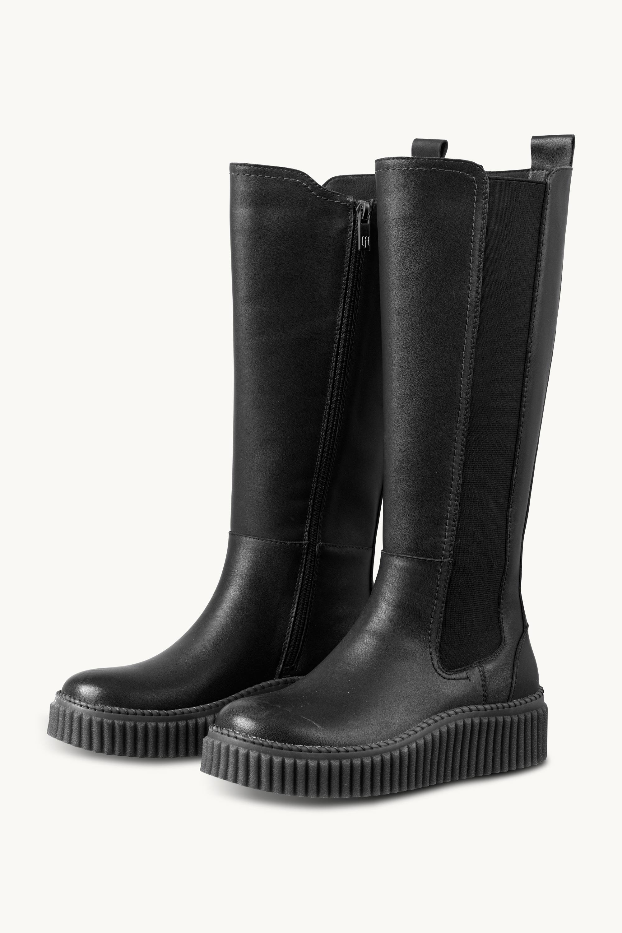 Tall Boots With Elastic - Black Black