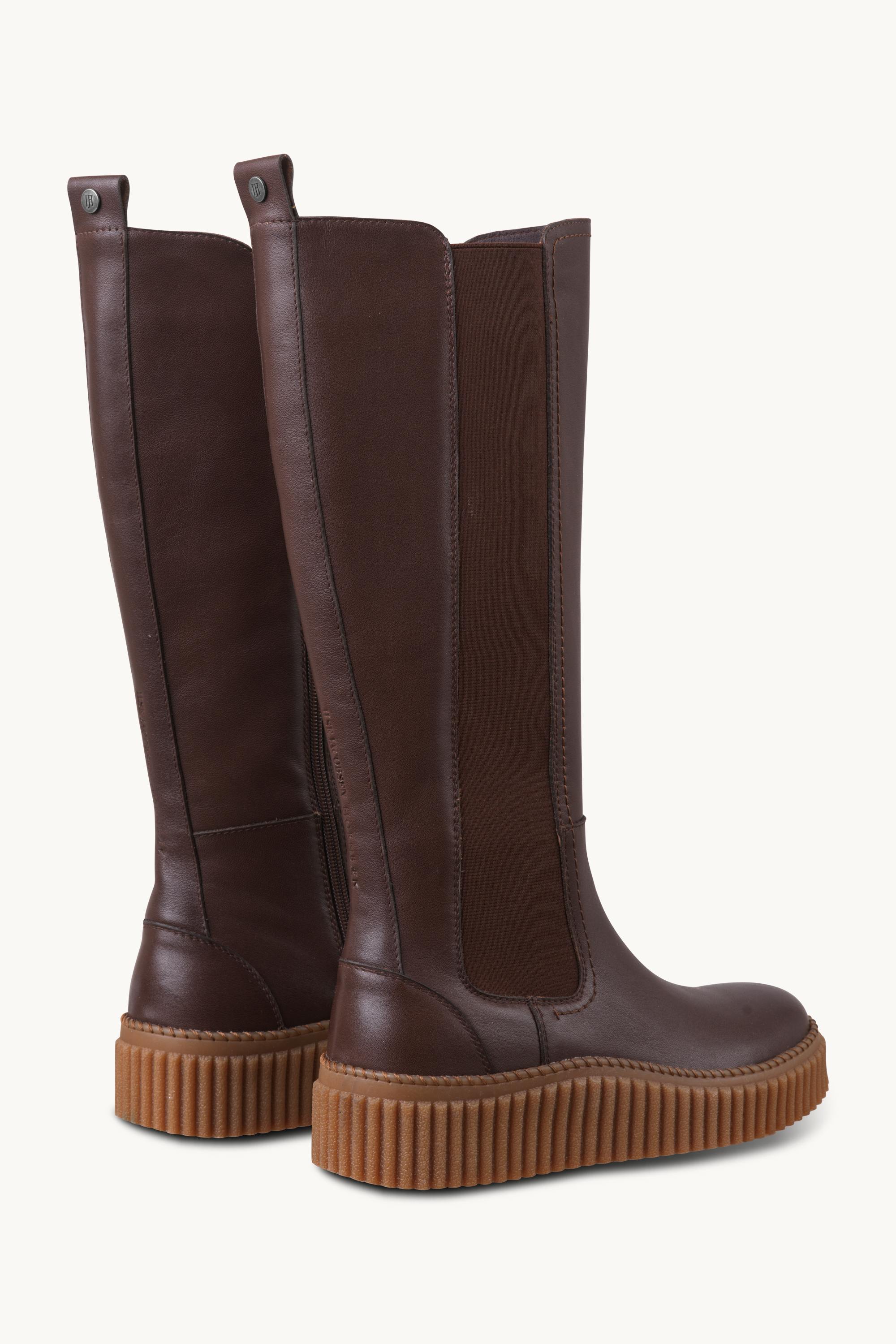 Tall Boots With Elastic - Brown Clay