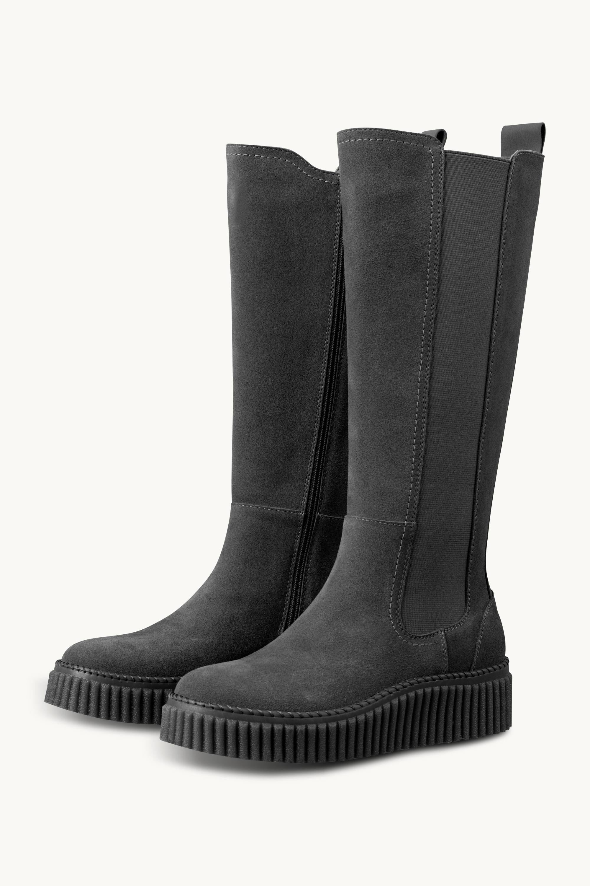 Tall Boots With Elastic - Black Black