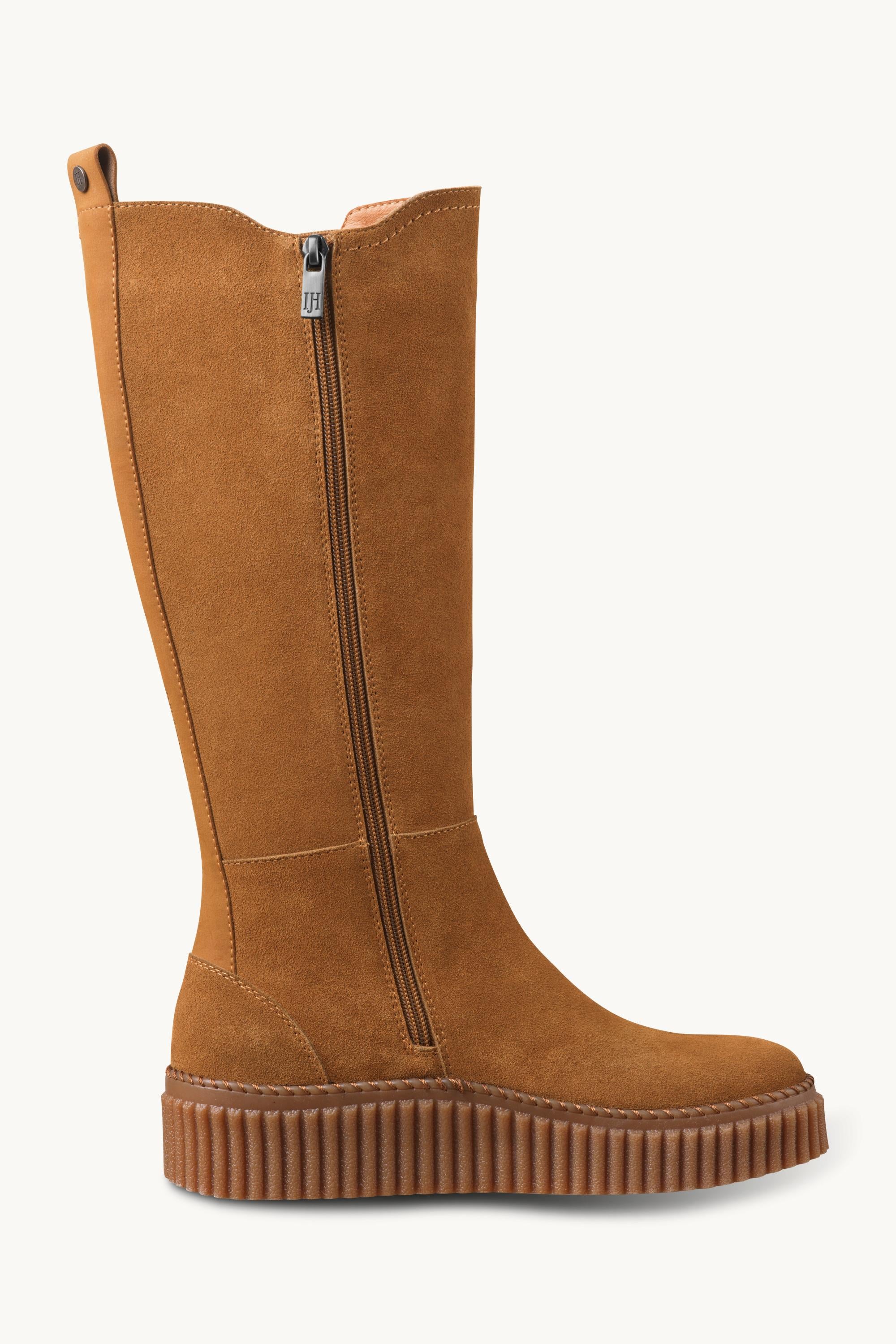 Tall Boots With Elastic - Cashew Clay