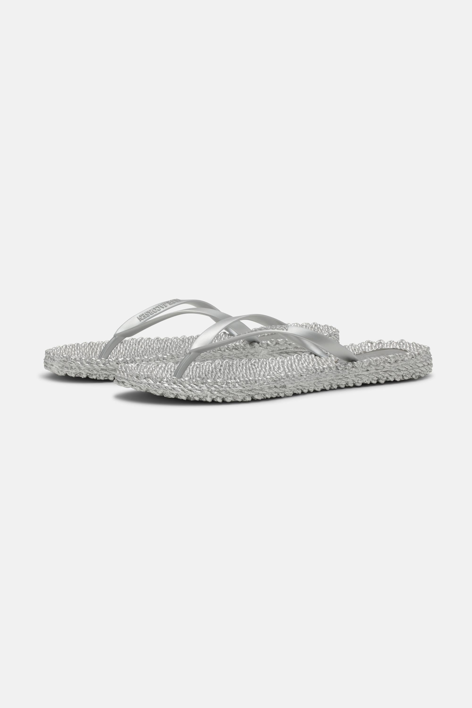 Flip Flops With Logo - Silver