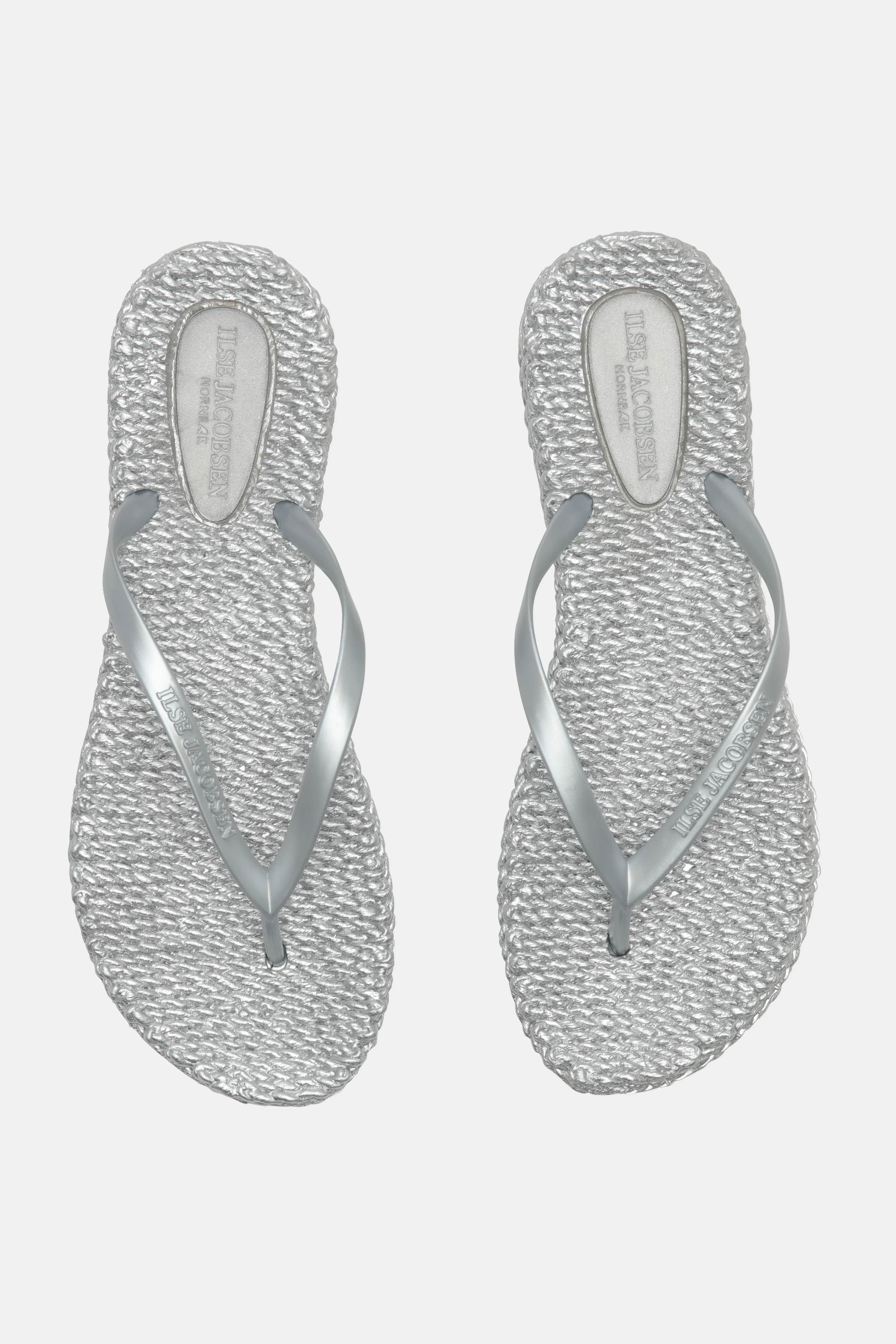 Flip Flops With Logo - Silver