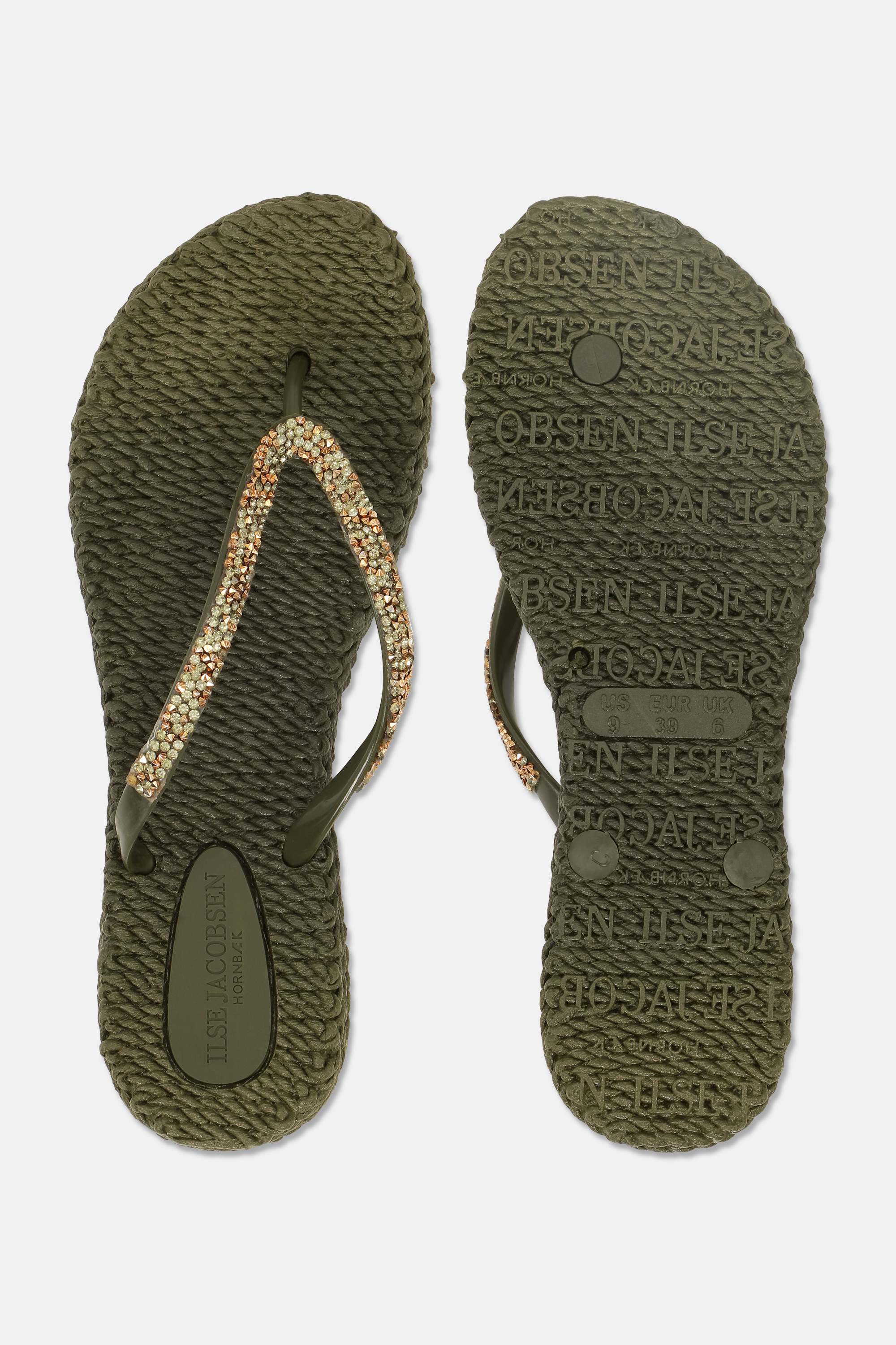 Flip Flops with Rhinestones - Army