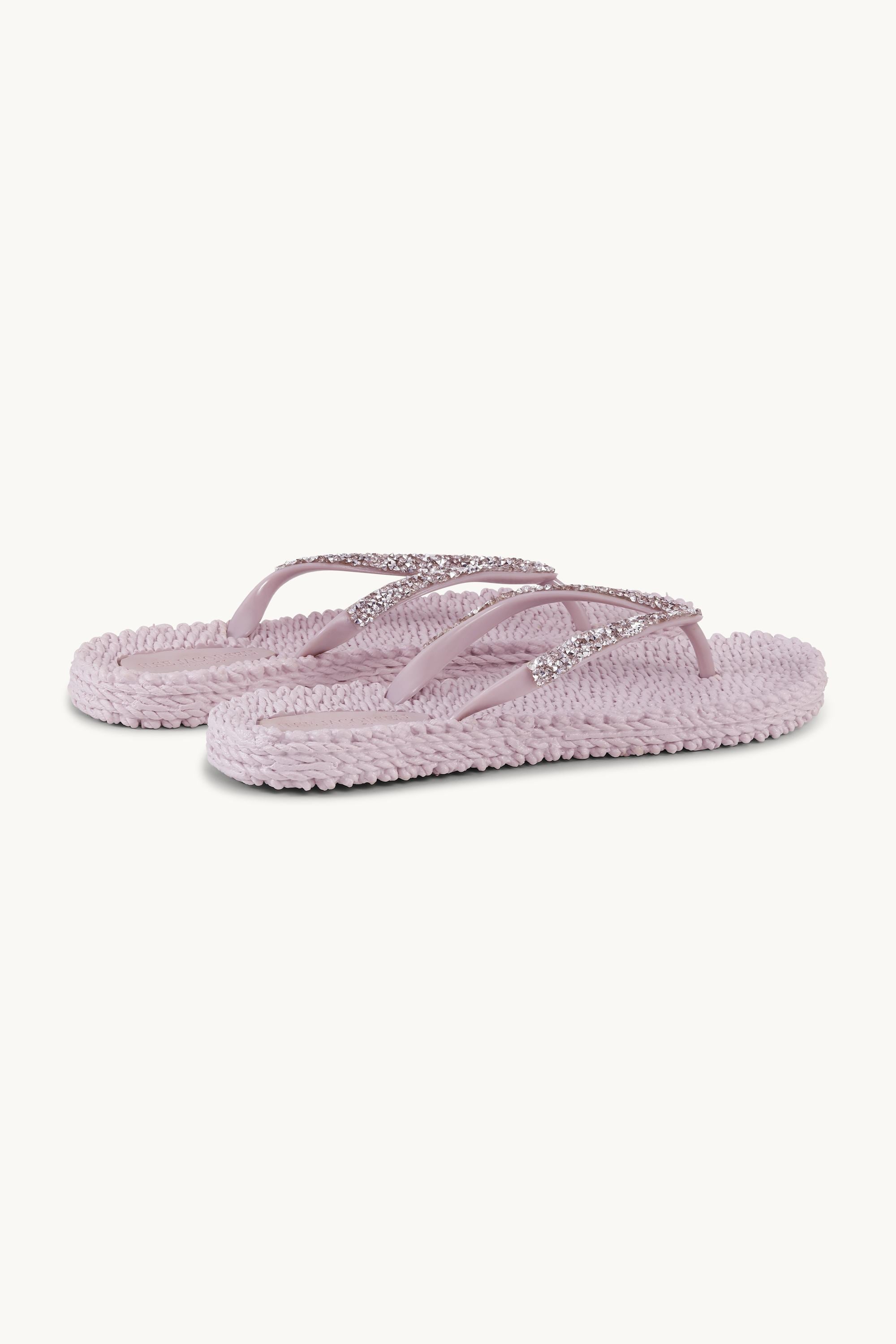 Flip Flops With Rhinestones - Mauve Shadows