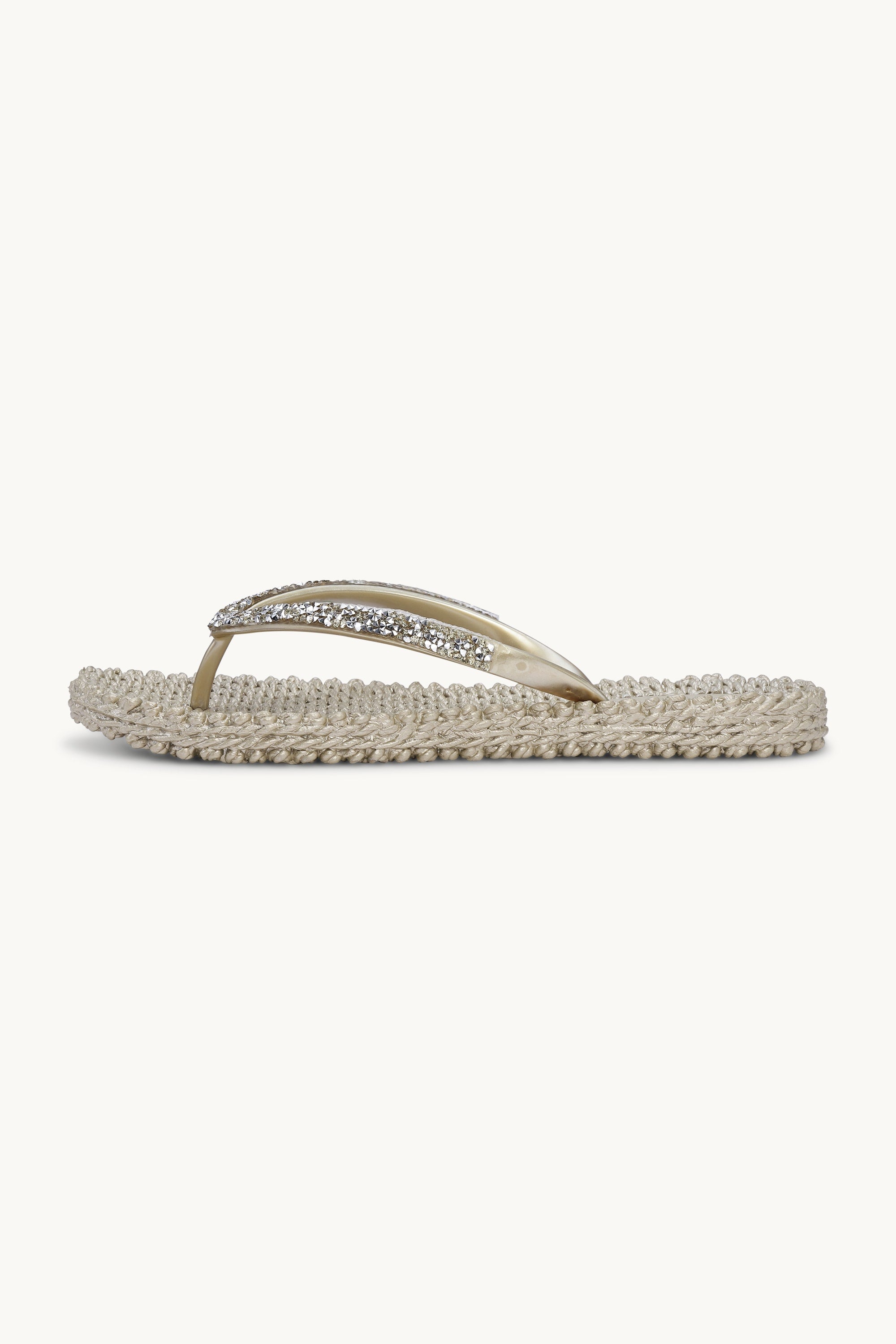 Flip Flops With Rhinestones - Platin