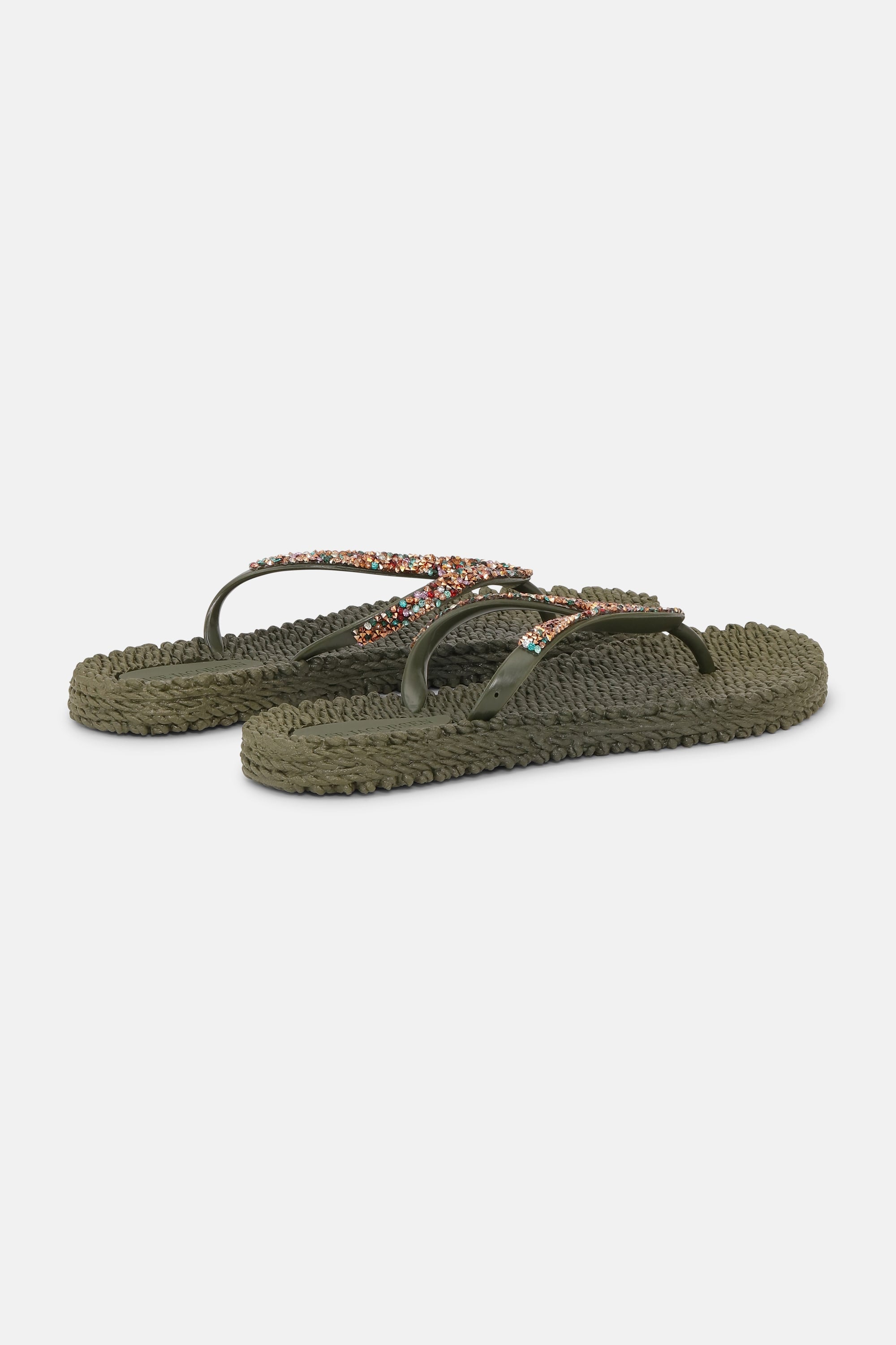 Flip Flops with Rhinestones - Army
