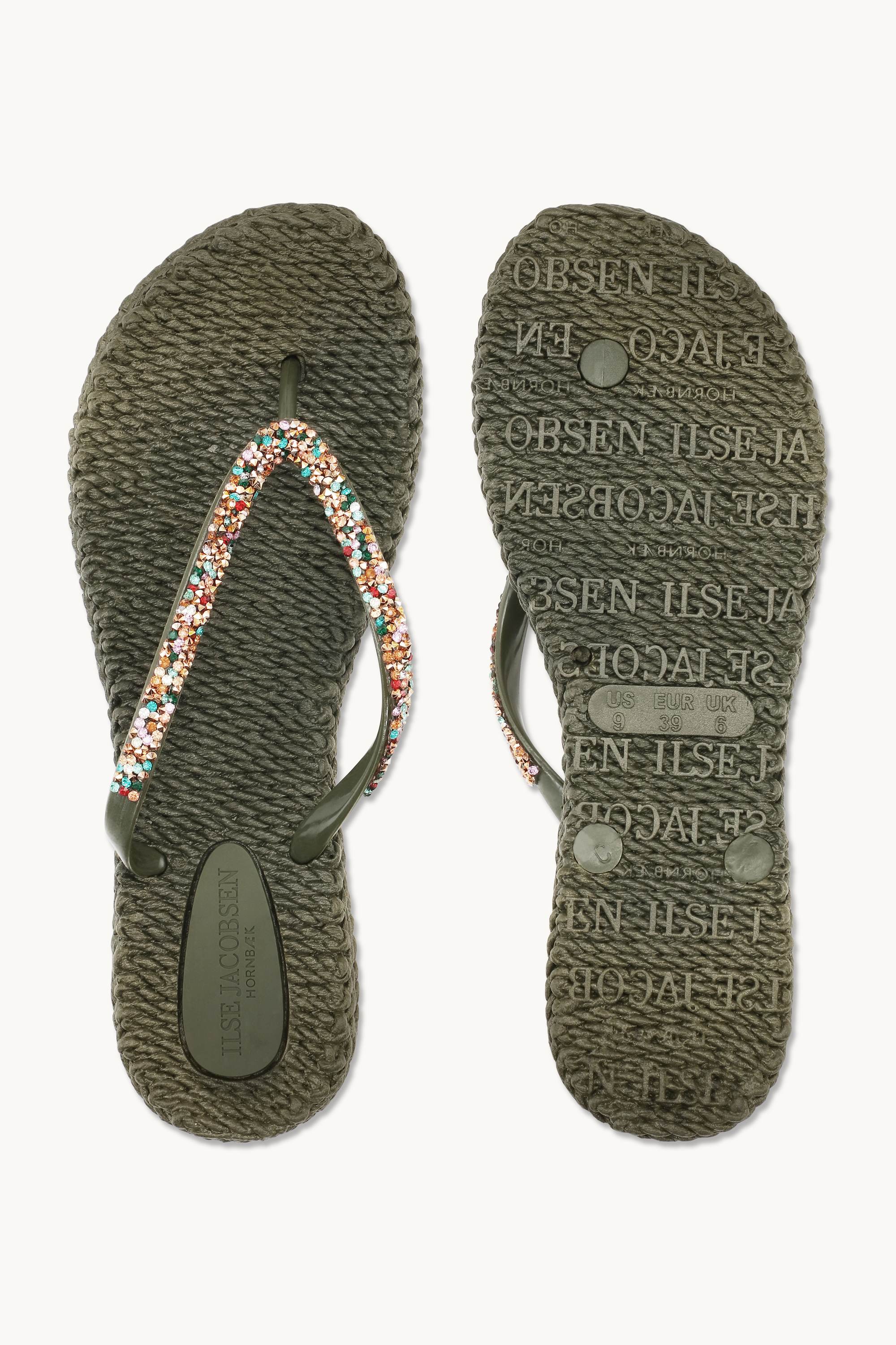 Flip Flops with Rhinestones - Army