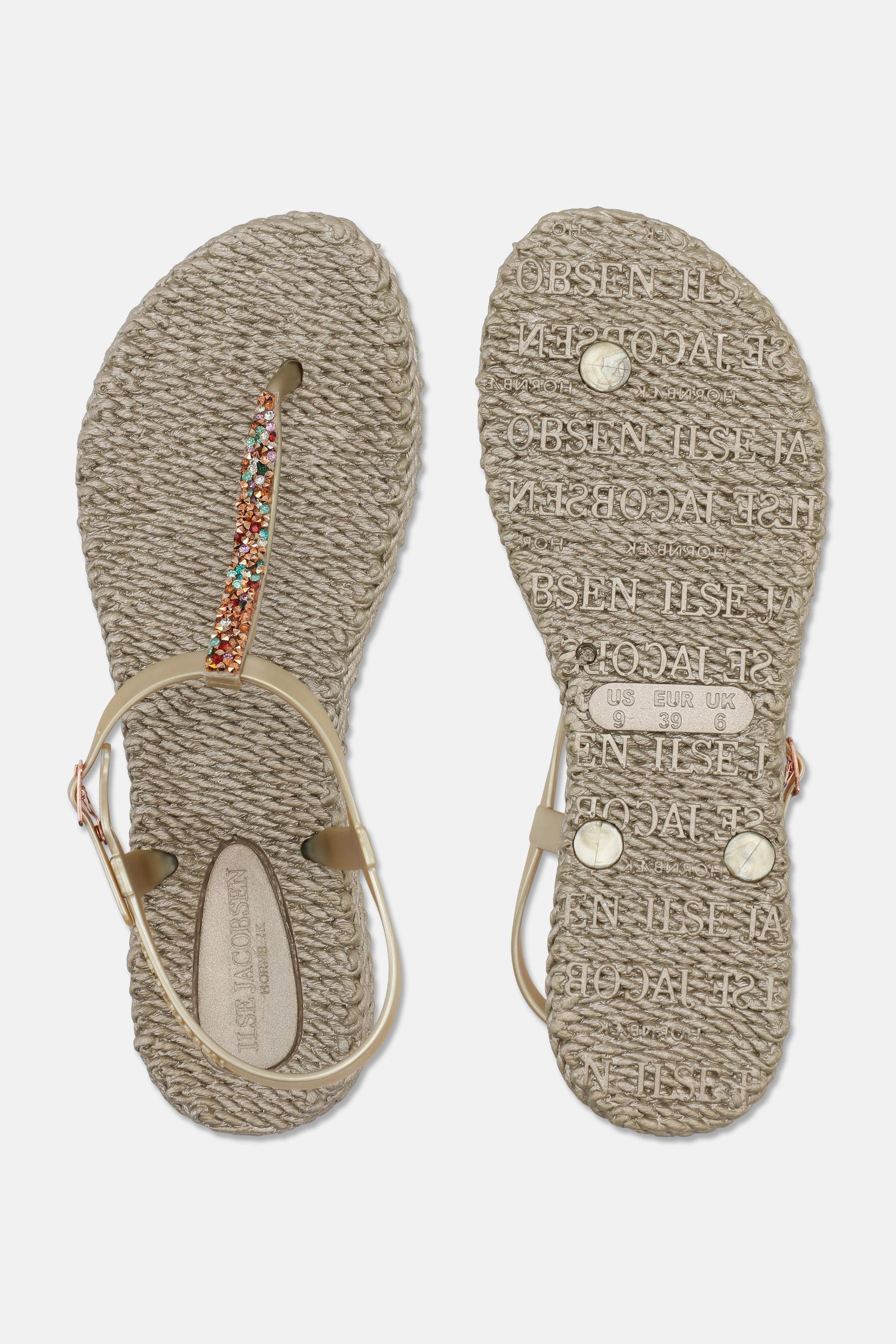 Flip Flops with Rhinestones - Platin