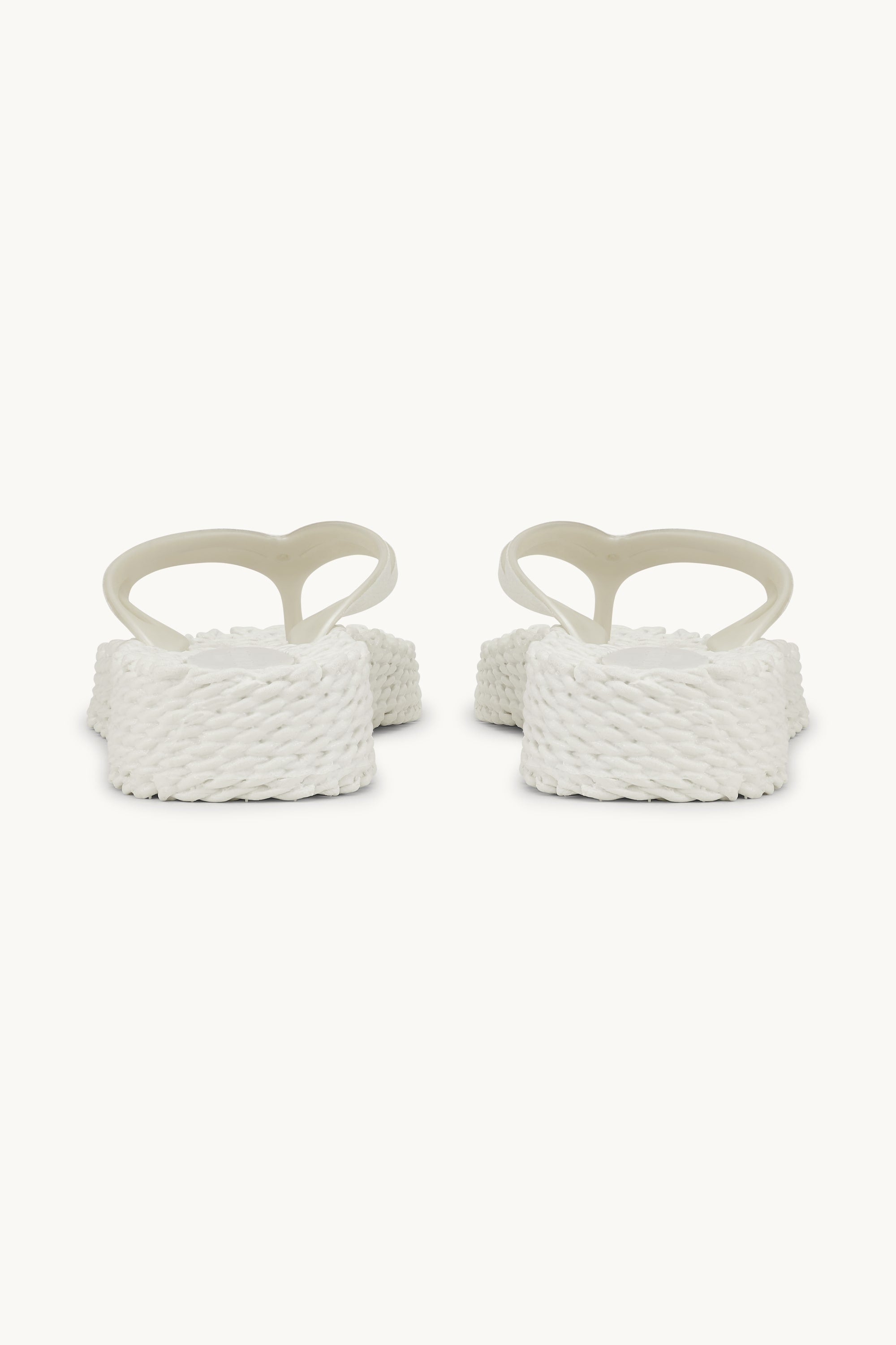 Tongs à Plateforme Pailletées - Creme