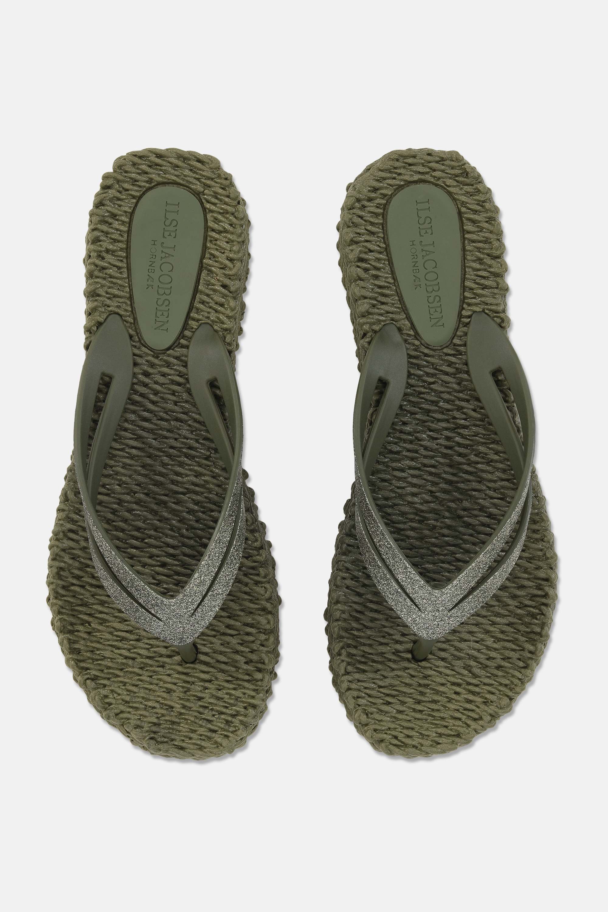 Platform Flip-flops Glitter - Army