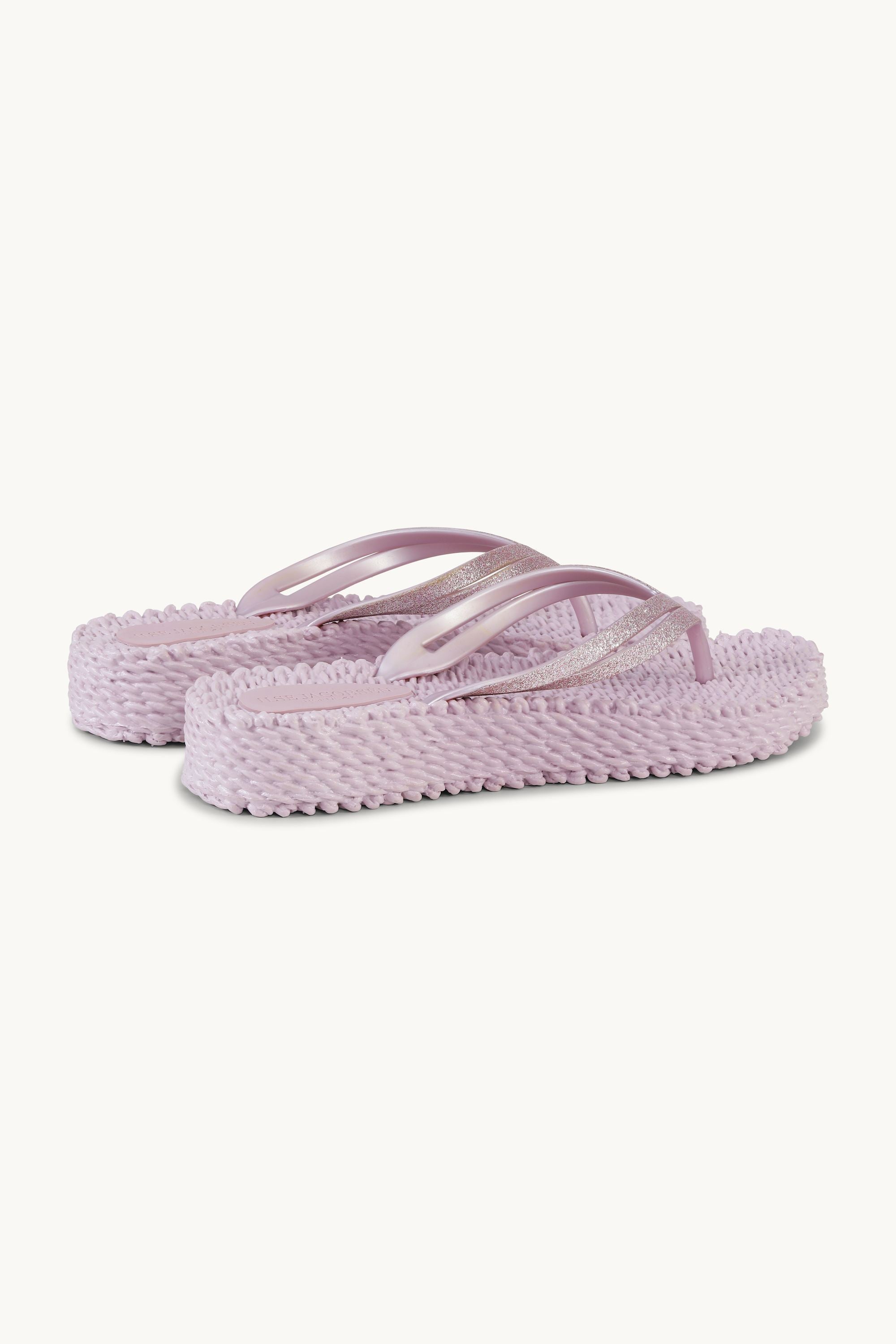 Tongs à Plateforme Pailletées - Mauve Shadows