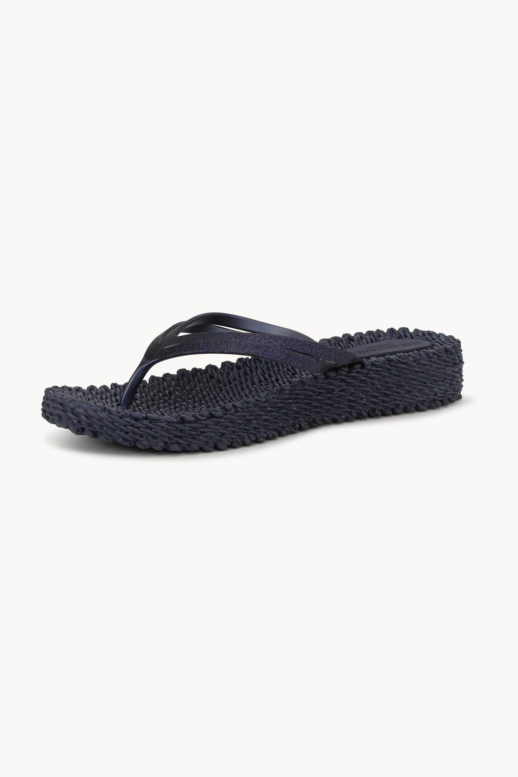 Tongs à Plateforme Pailletées - Indigo