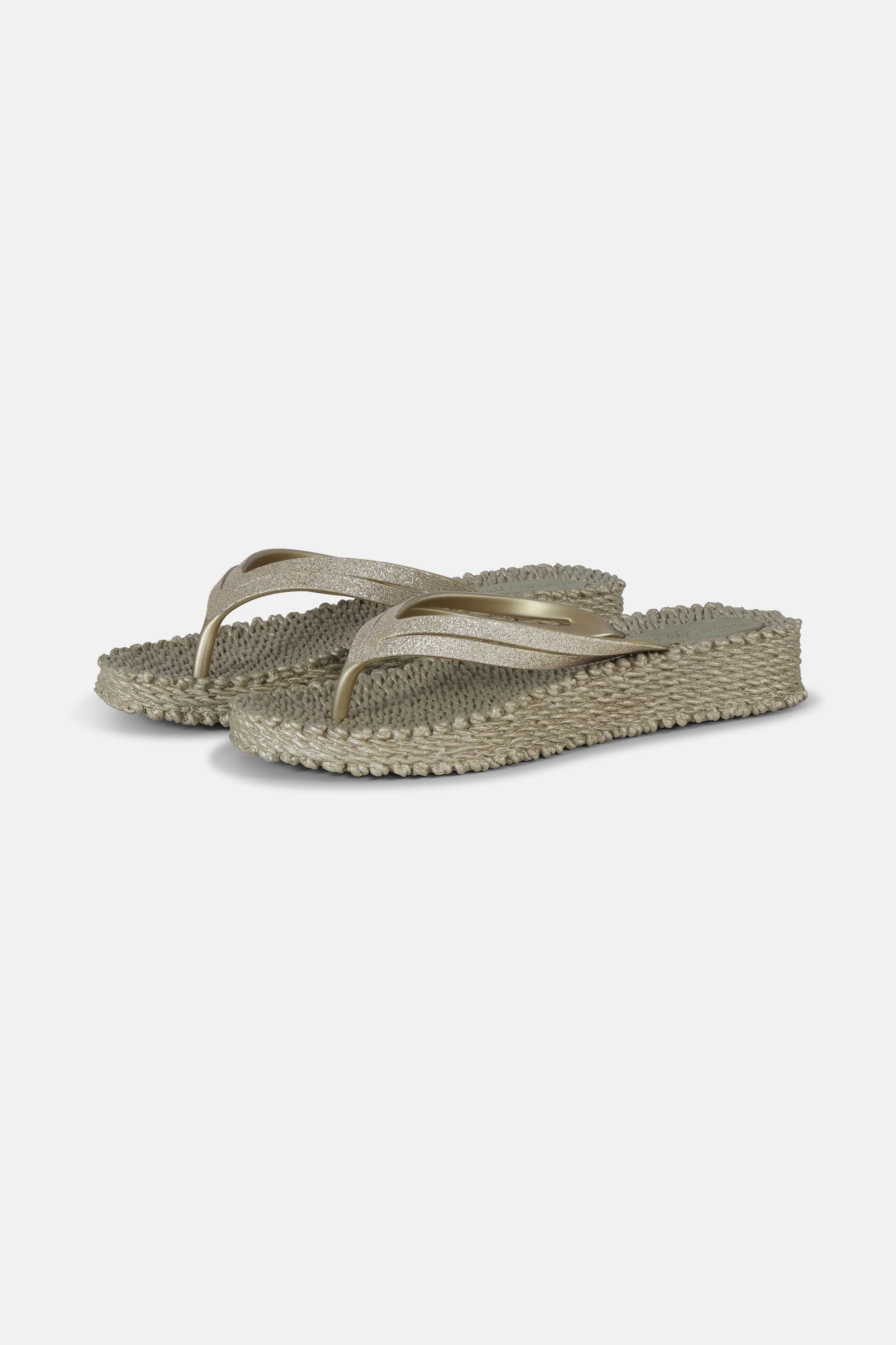 Platform Flip-flops Glitter - Platin