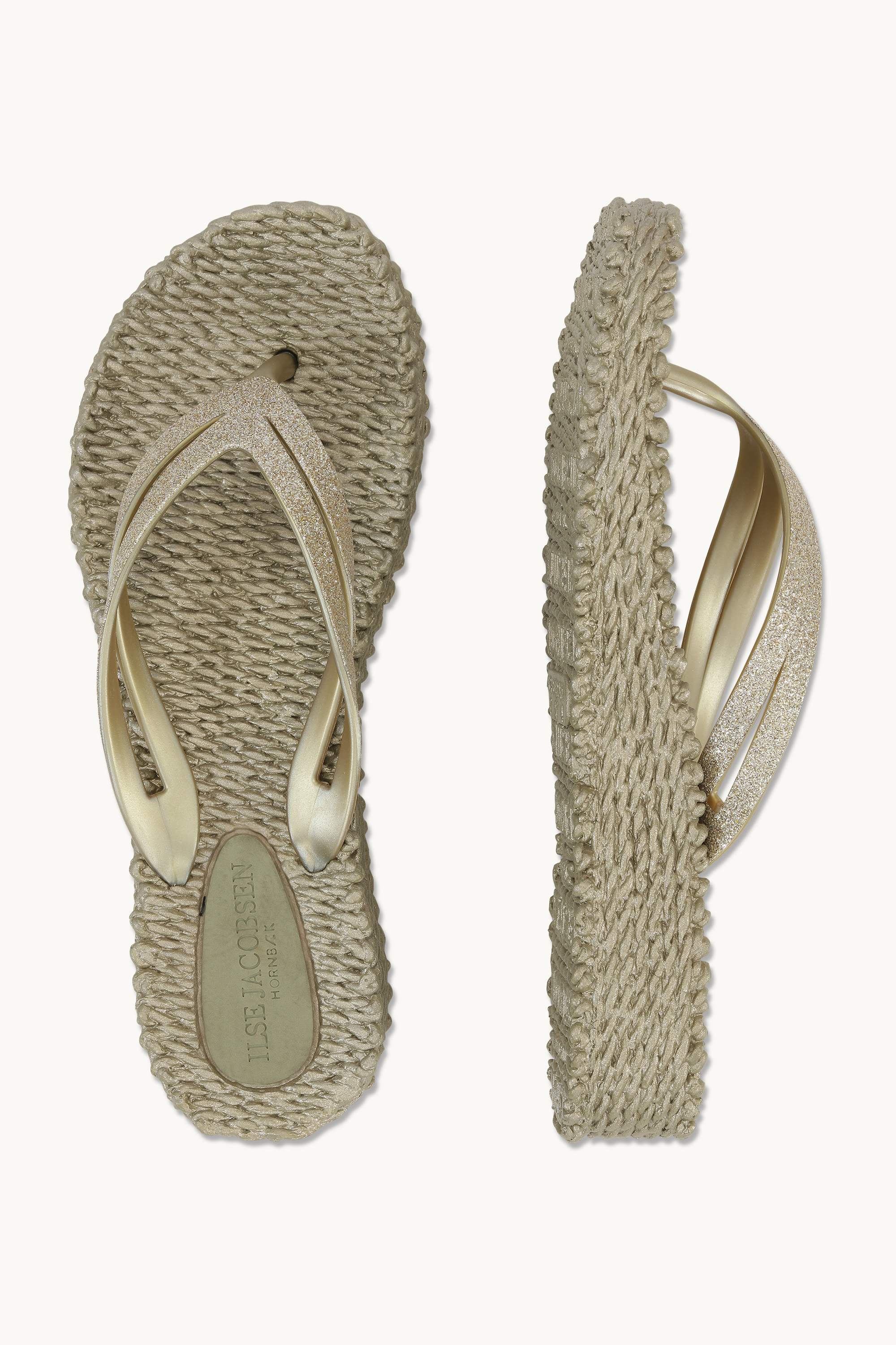 Tongs à Plateforme Pailletées - Platin