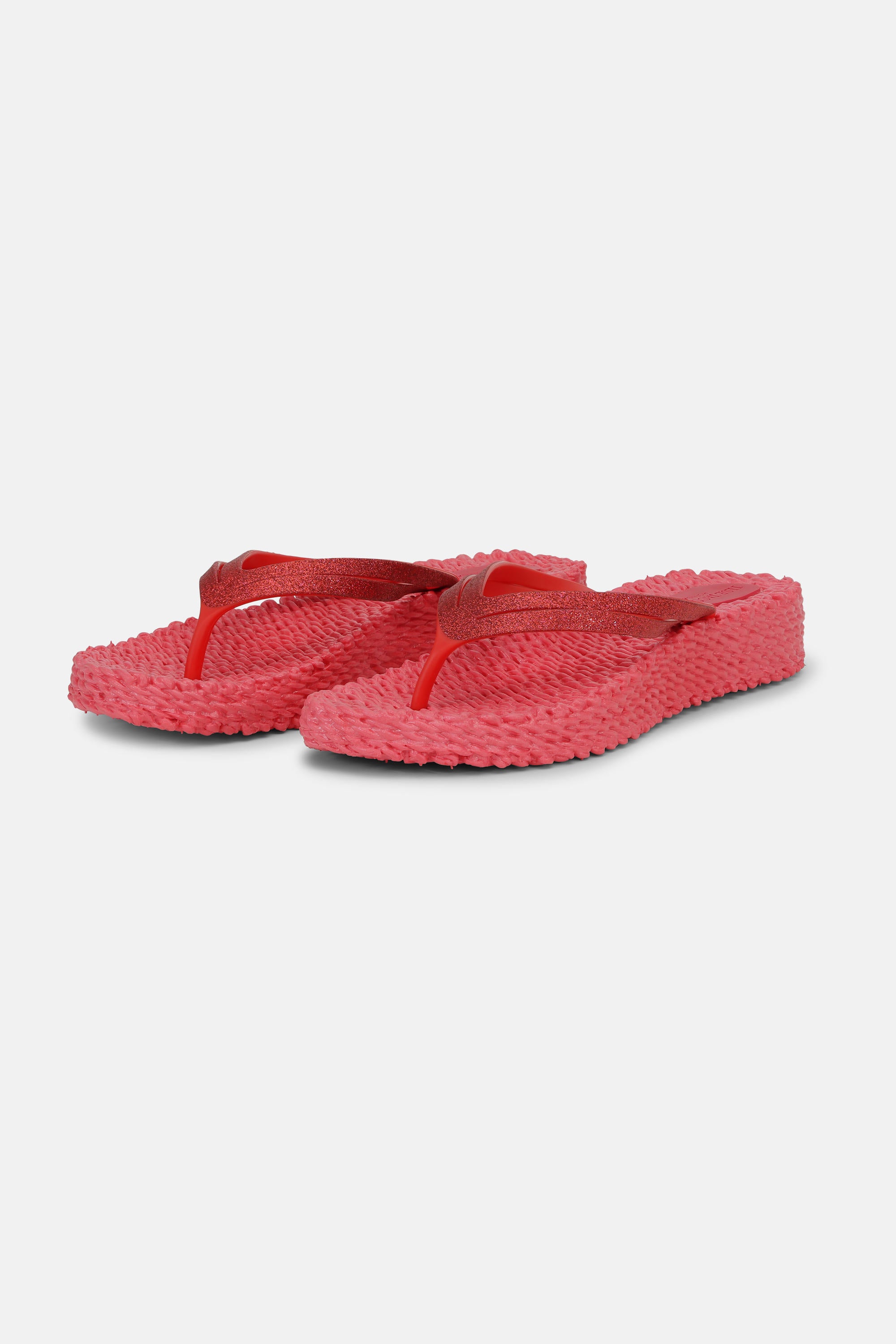 Platform Flip-flops Glitter - Raspberry