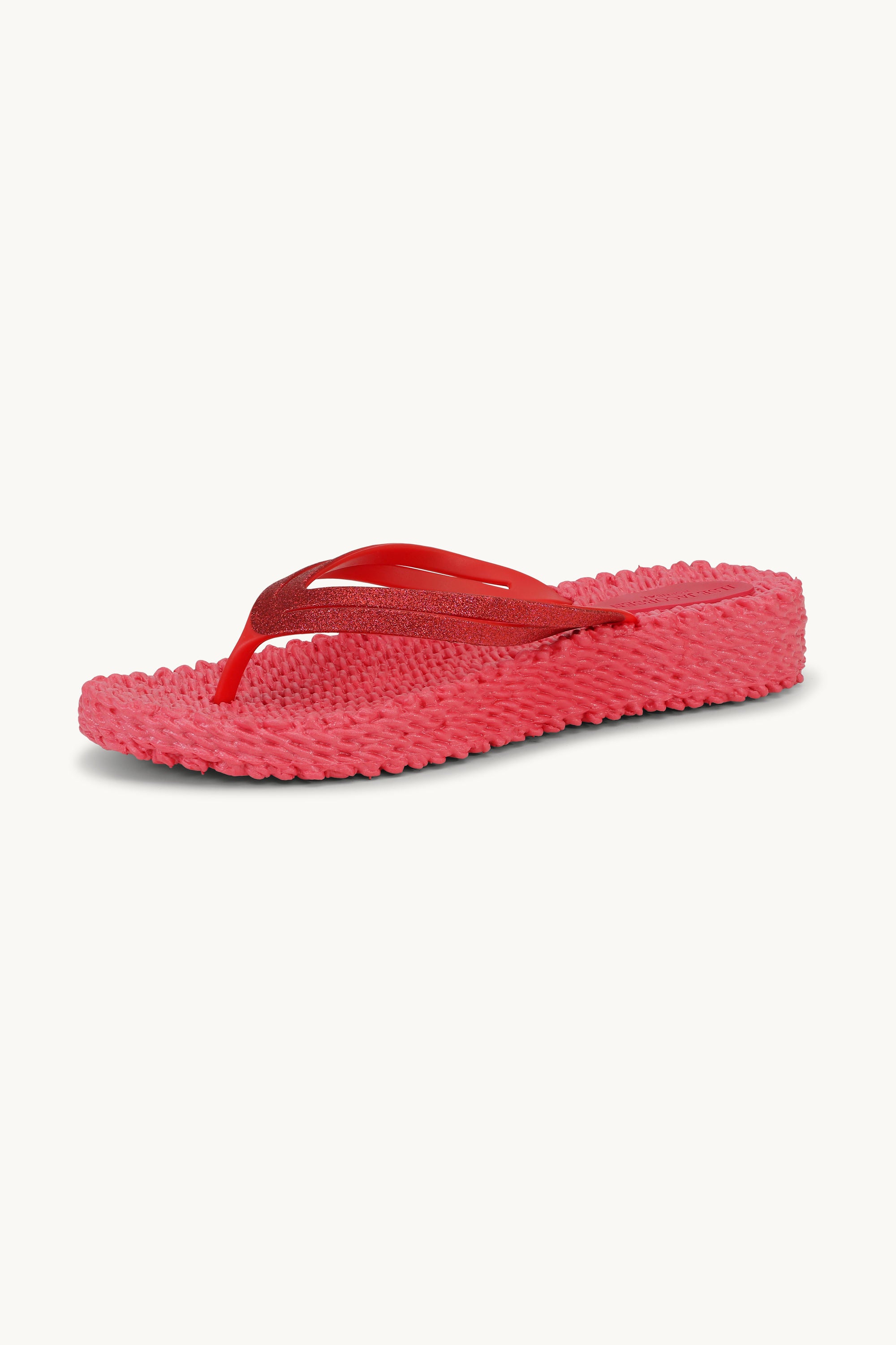 Tongs à Plateforme Pailletées - Raspberry