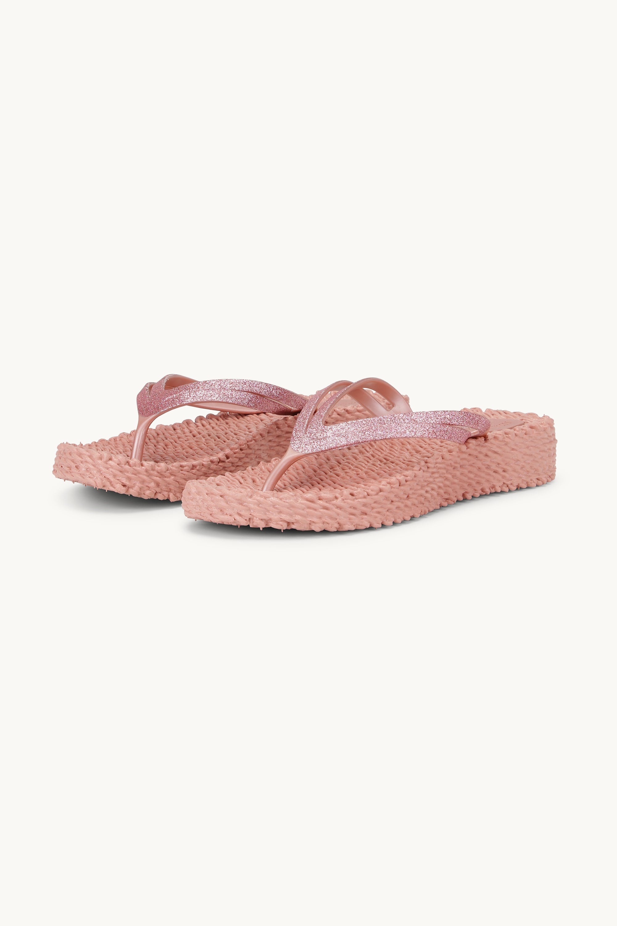 Tongs à Plateforme Pailletées - Misty Rose