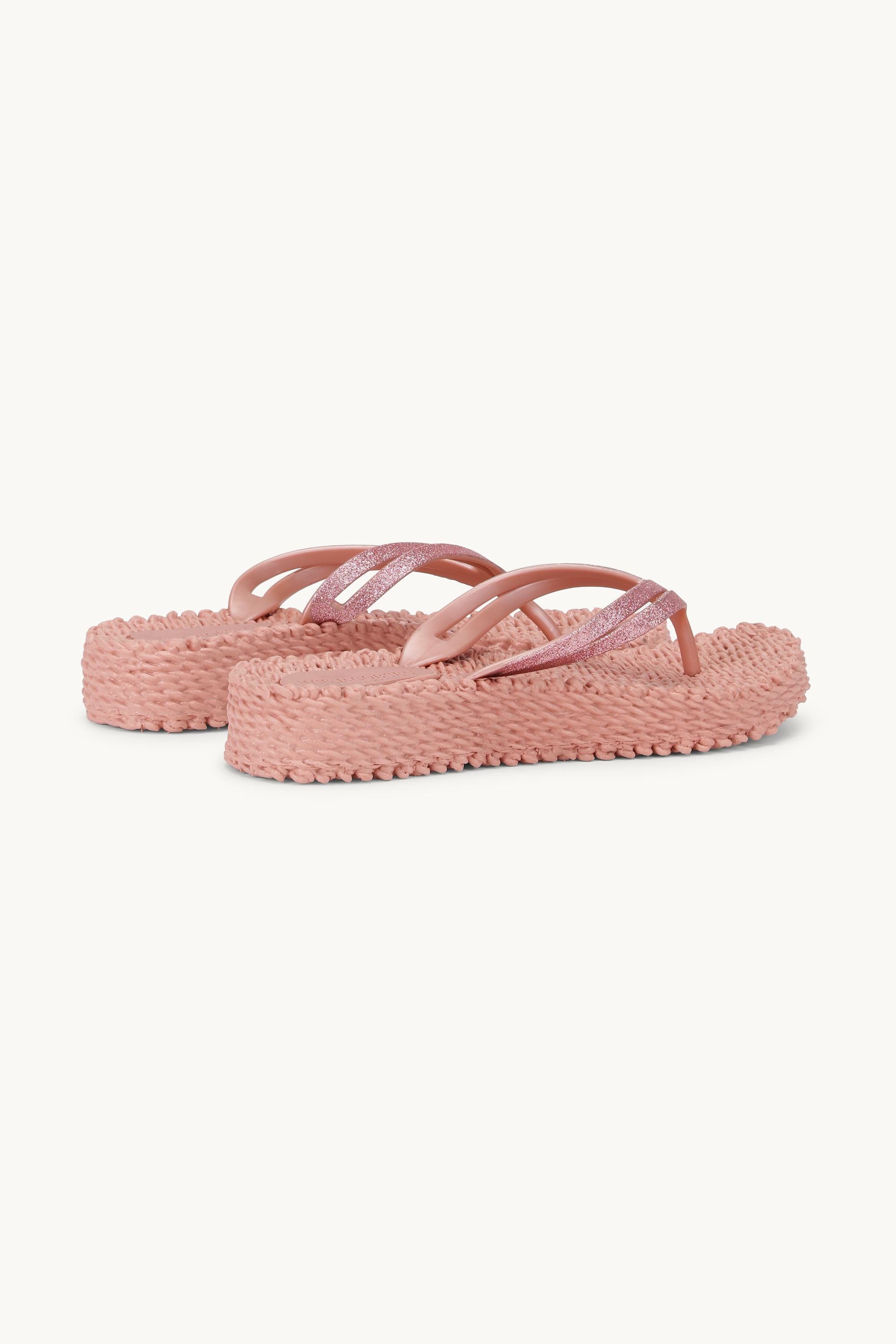 Tongs à Plateforme Pailletées - Misty Rose