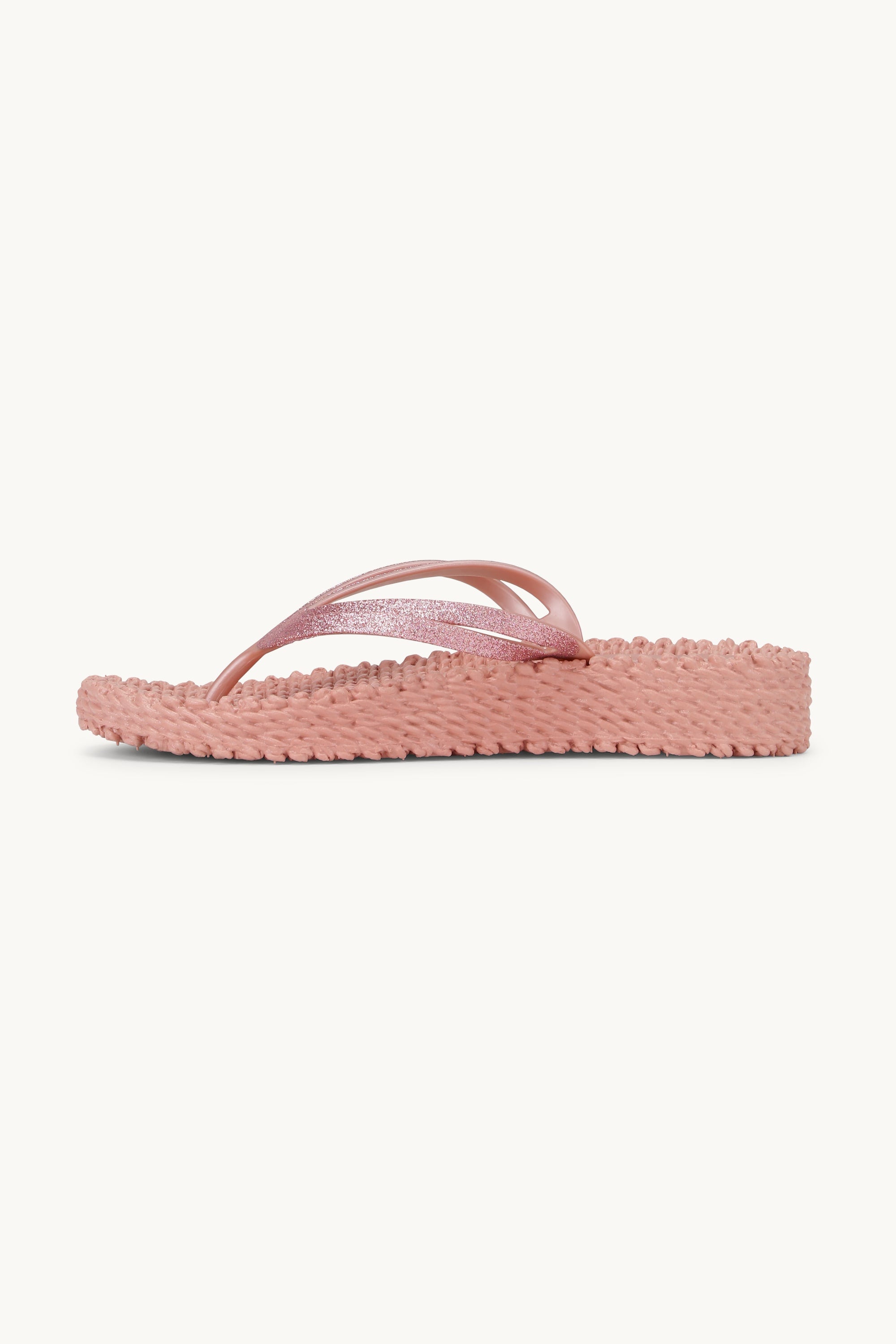 Tongs à Plateforme Pailletées - Misty Rose