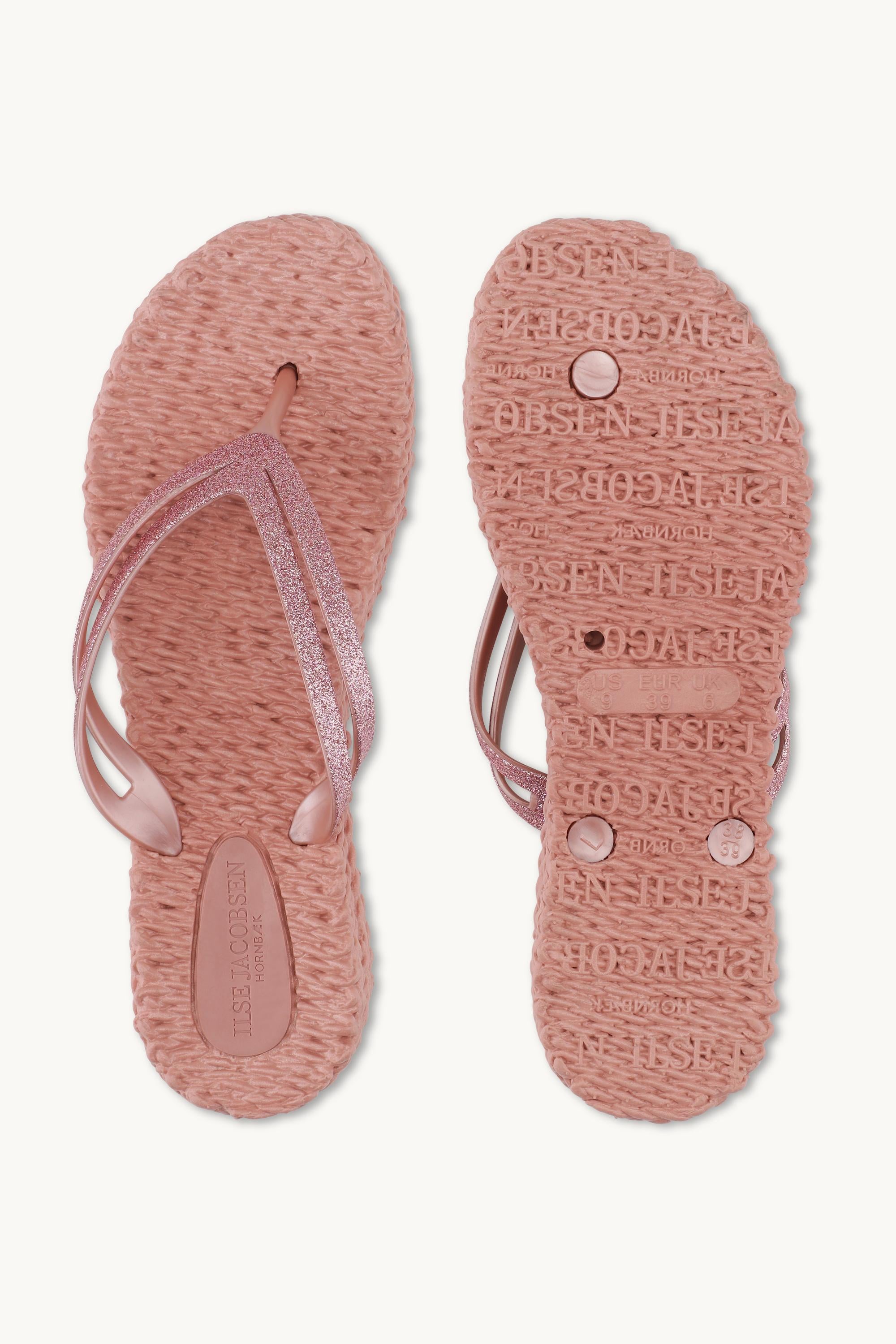 Tongs à Plateforme Pailletées - Misty Rose