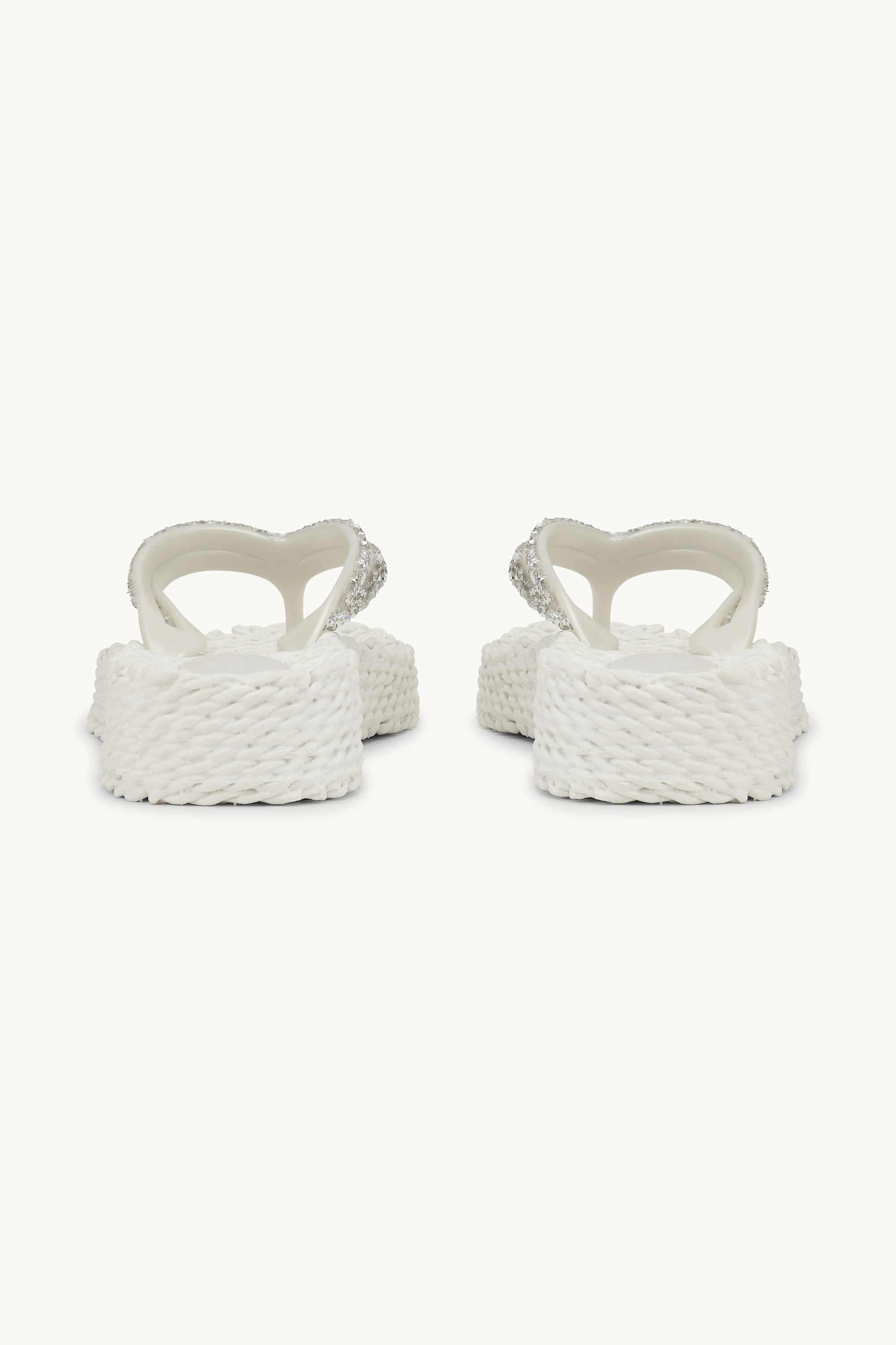 Platform Flip-flops Glitter Stones - Creme