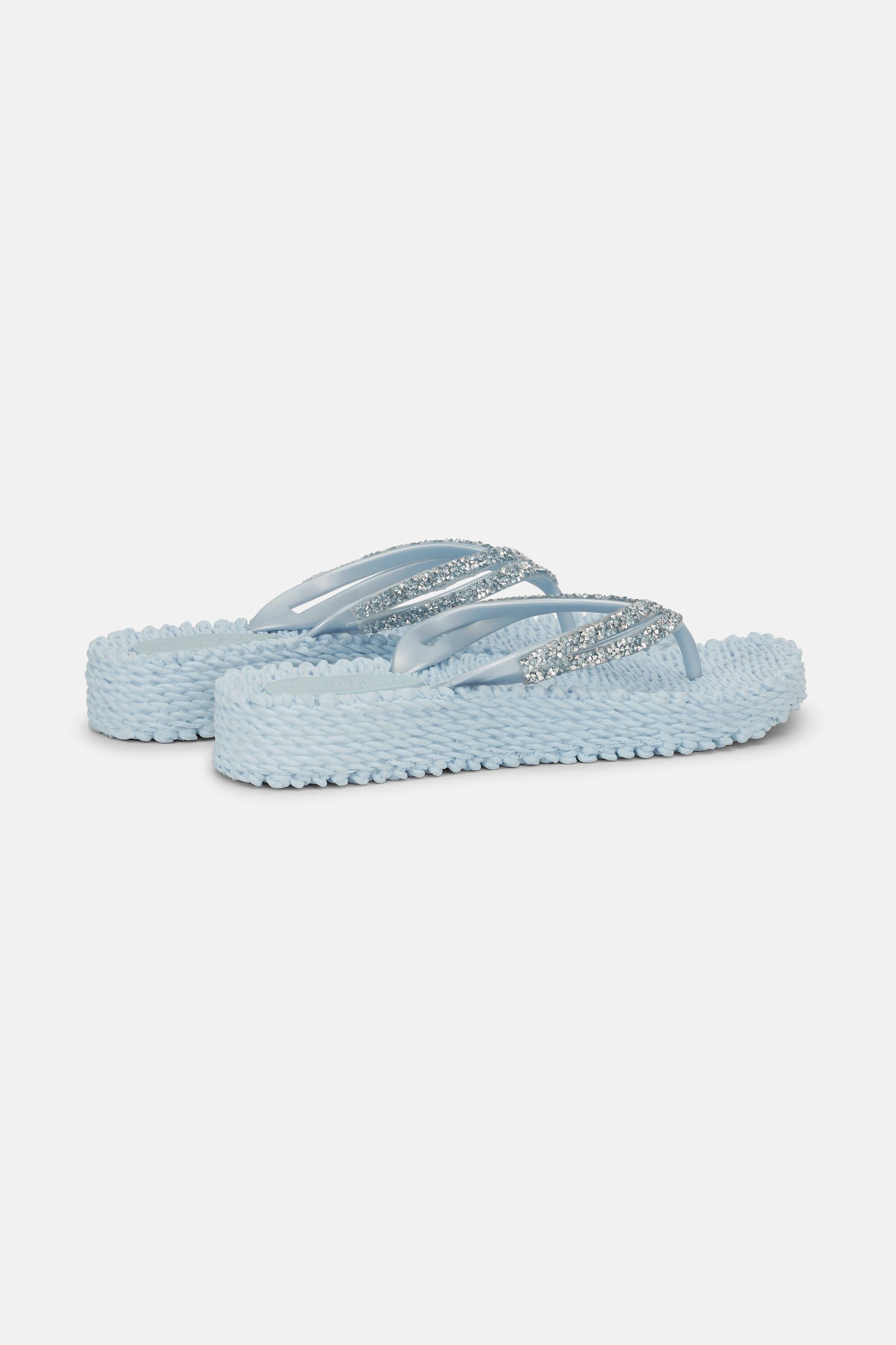 Platform Flip-flops Glitter Stones - Blue Bell
