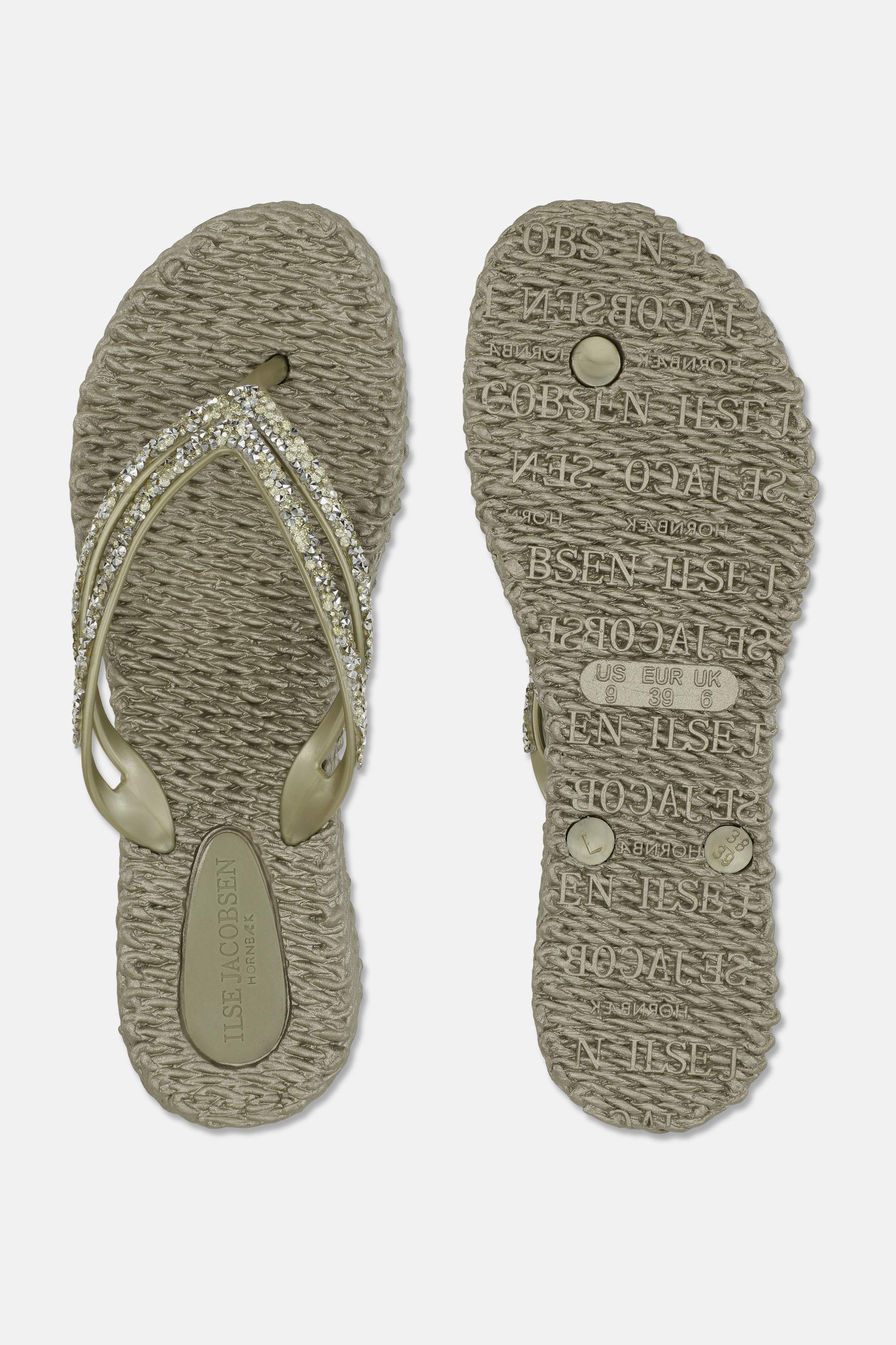 Platform Flip-flops Glitter Stones - Platin