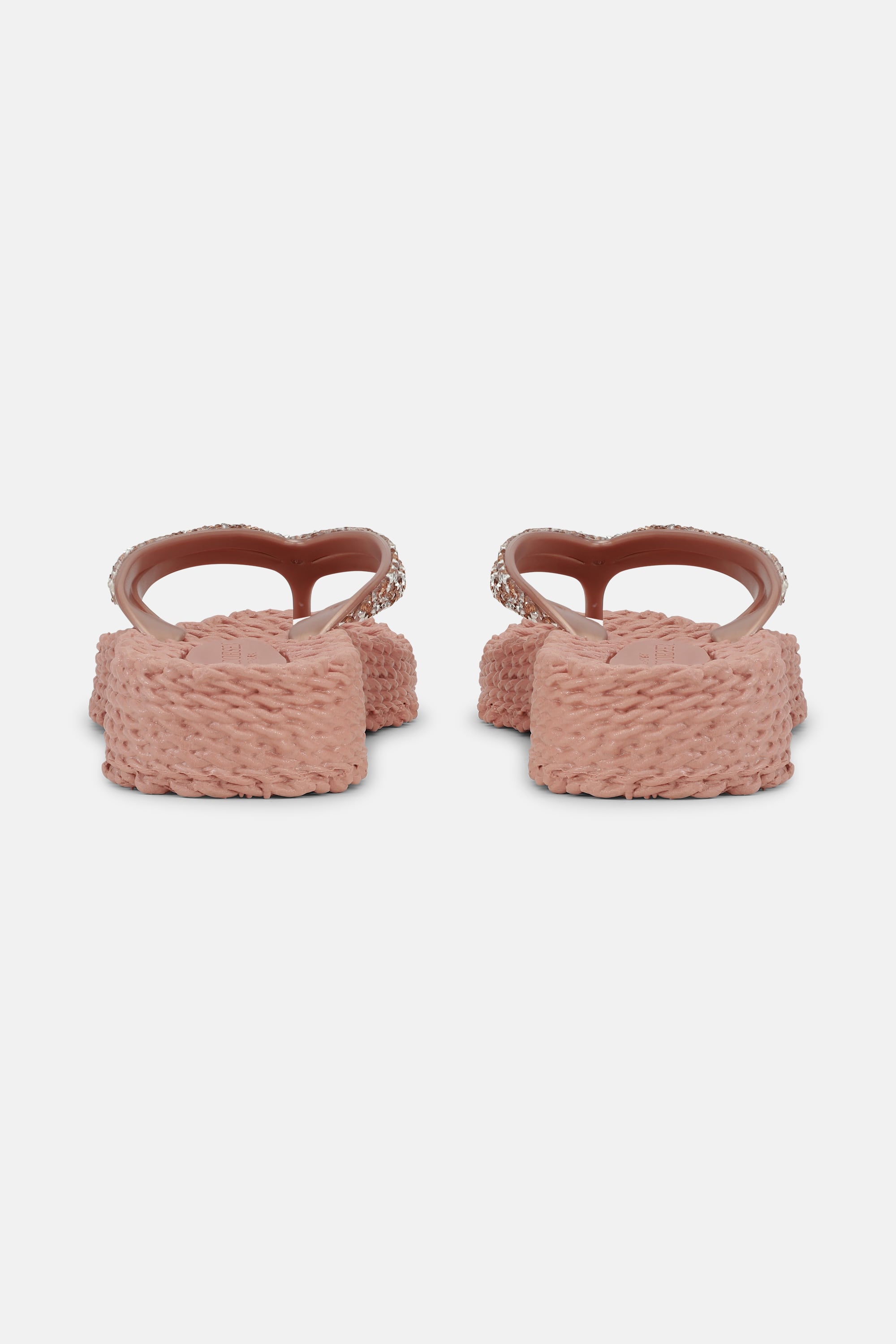 Tongs à Plateforme Pierres Scintillantes - Misty Rose