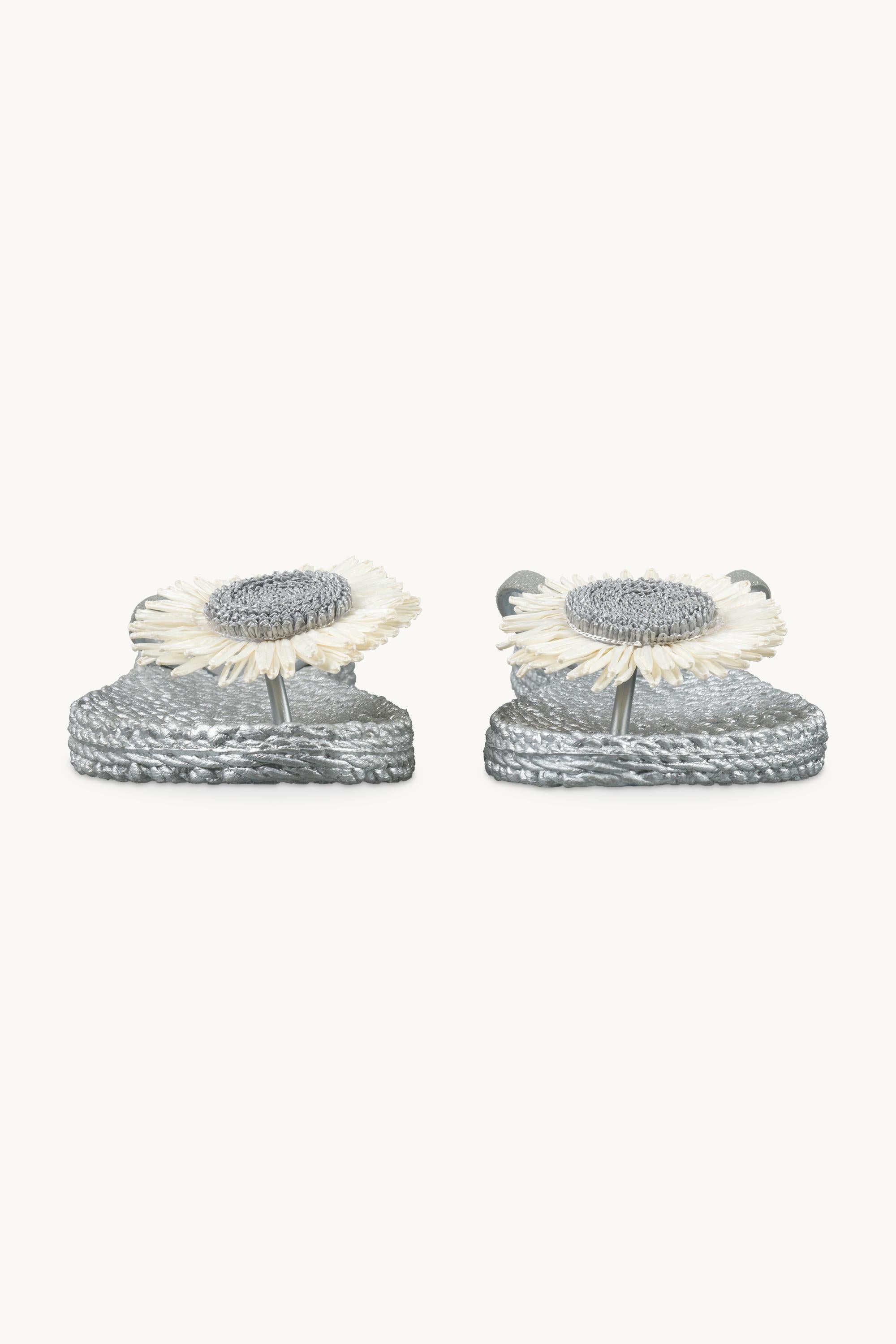 Tongs Fleur - Silver