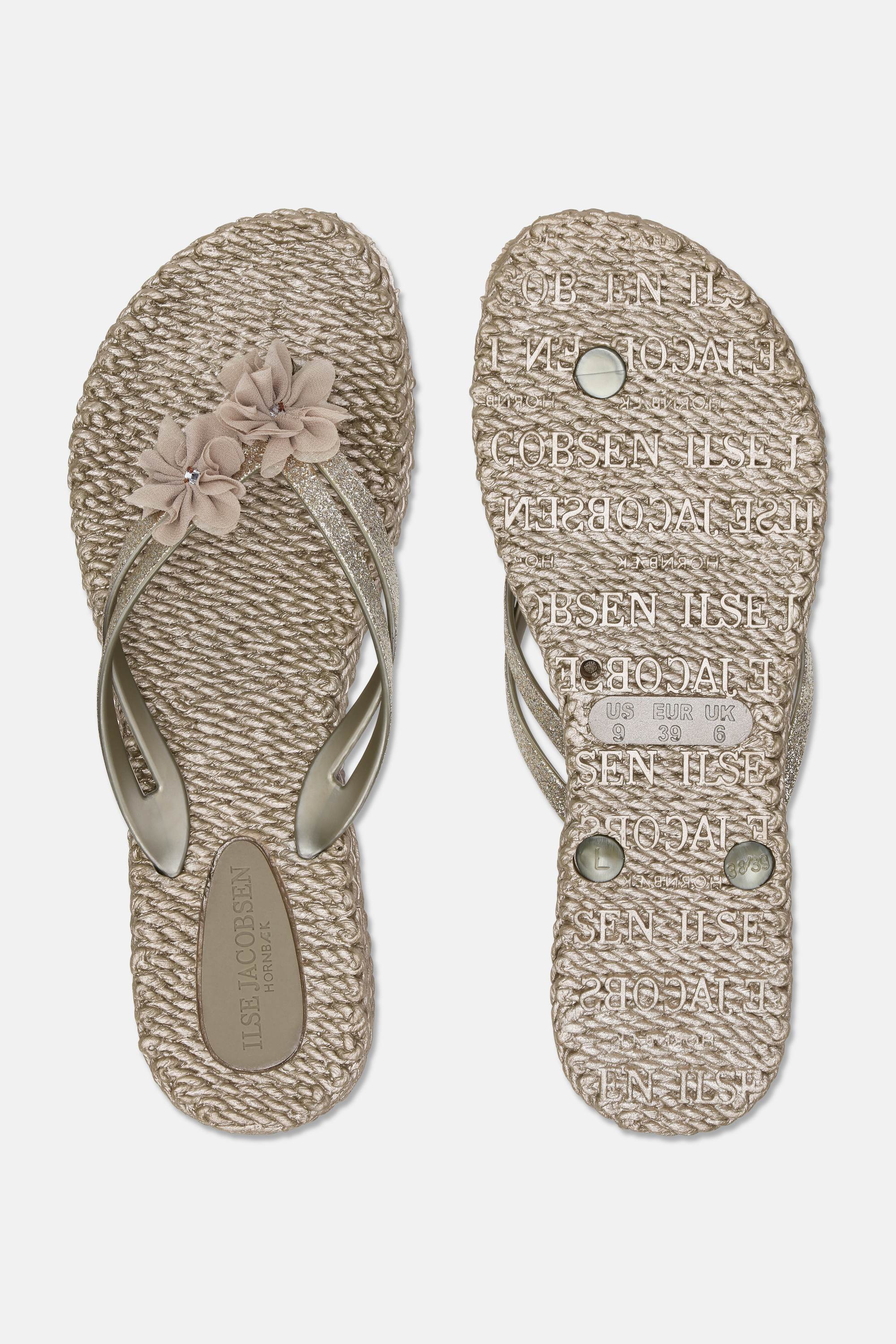 Flip Flops with Flowers - Platin