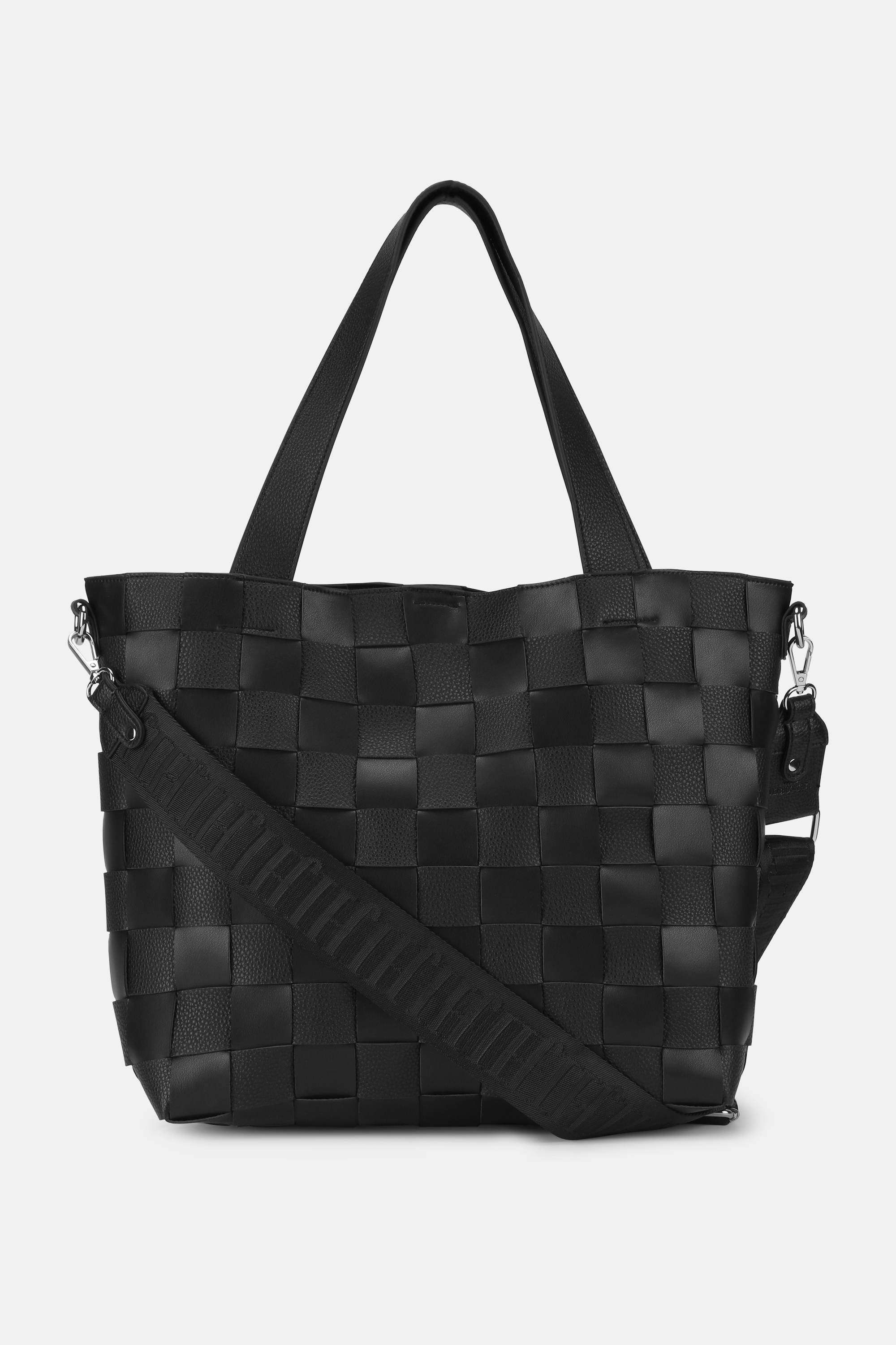 Braided Cross-Body Shopper - Black