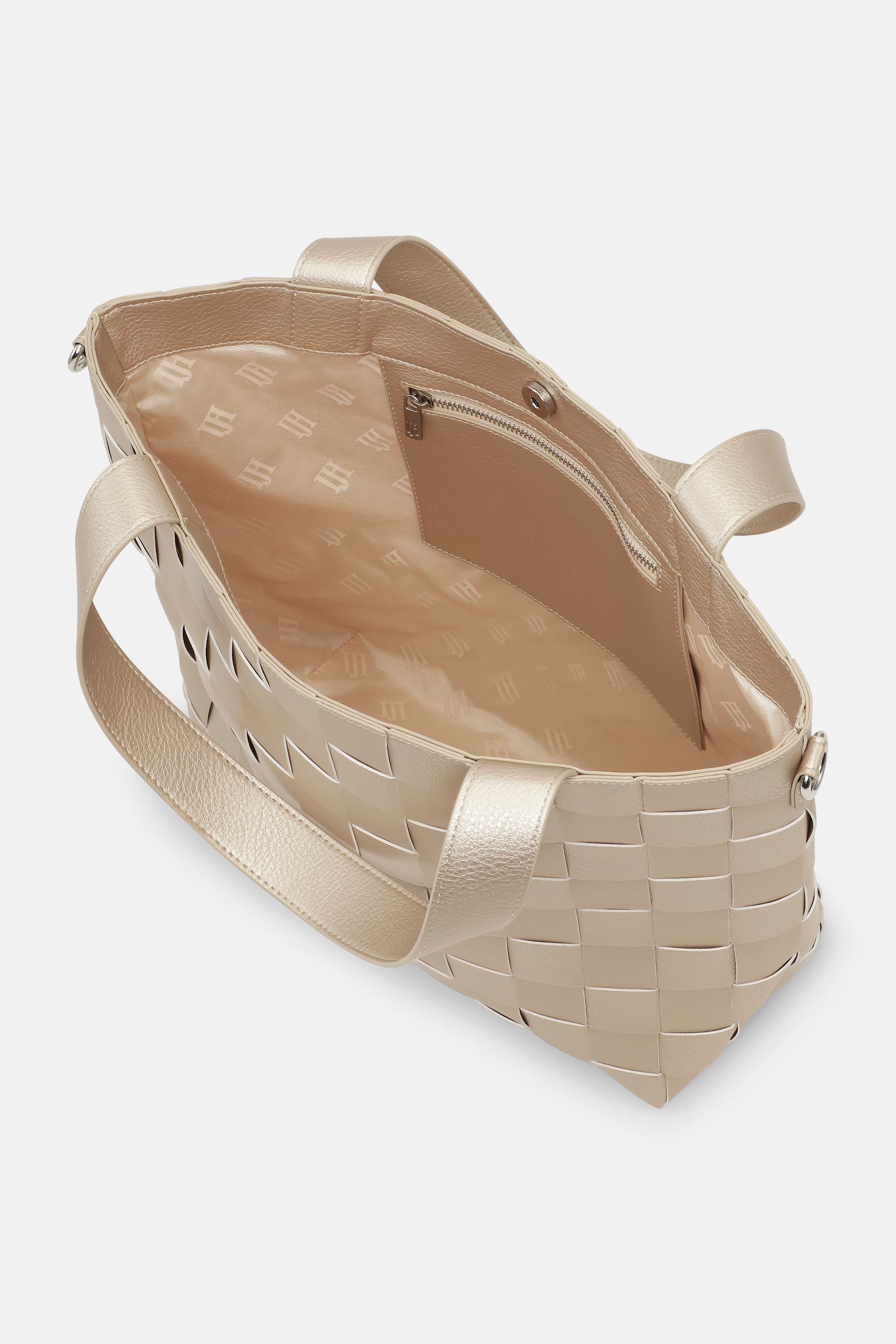 Braided Cross-Body Shopper - Platin