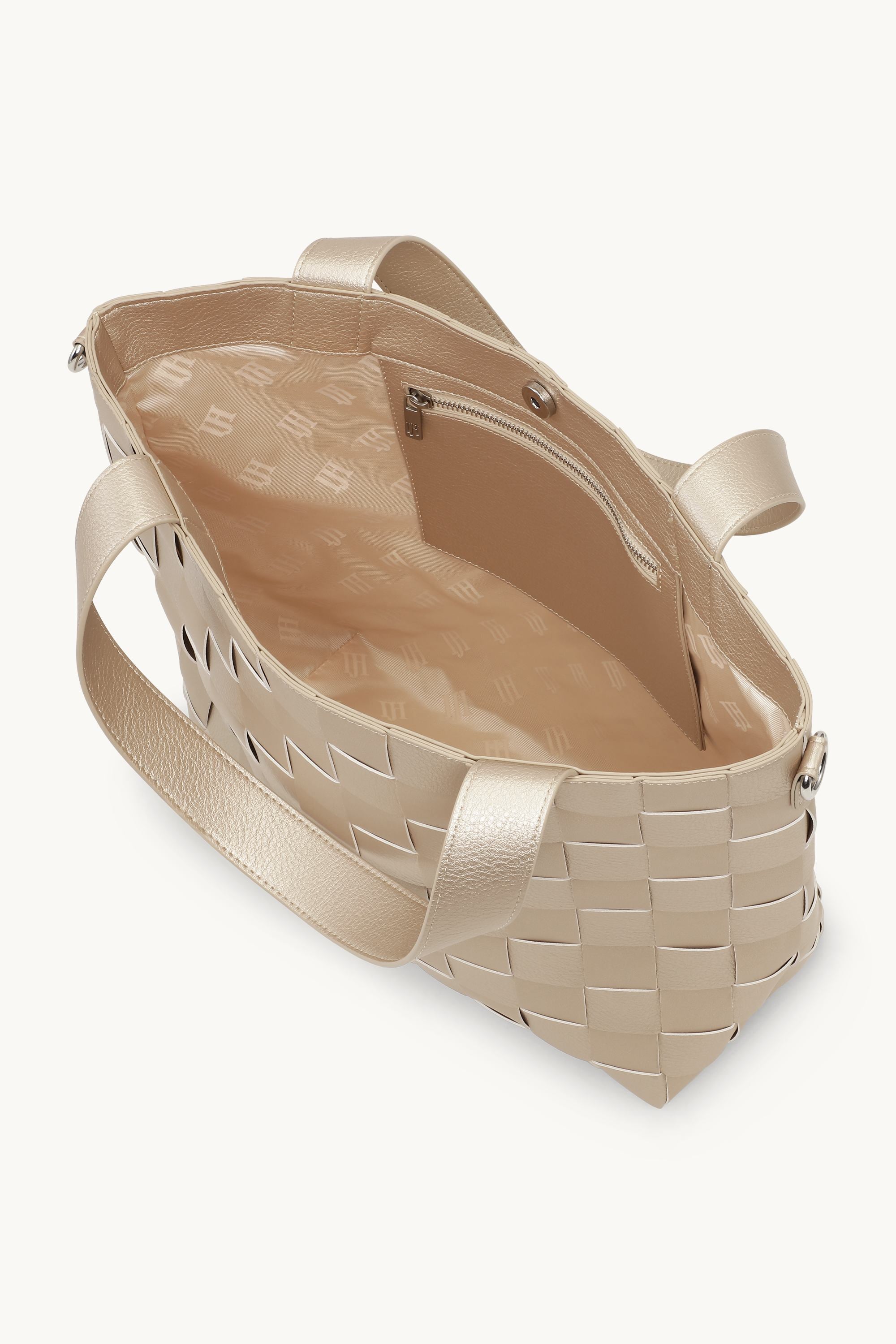 Braided Cross-Body Shopper - Platin