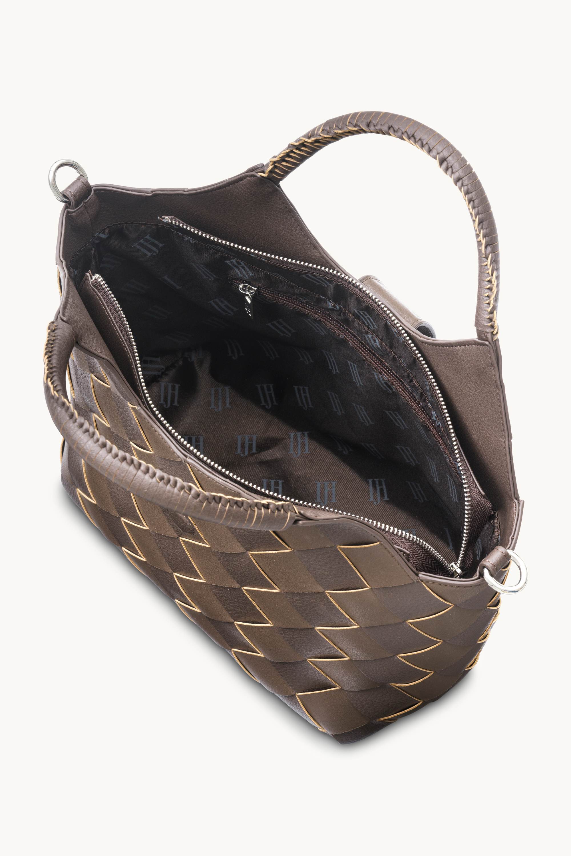 Braided Handbag - Chocolate Brown