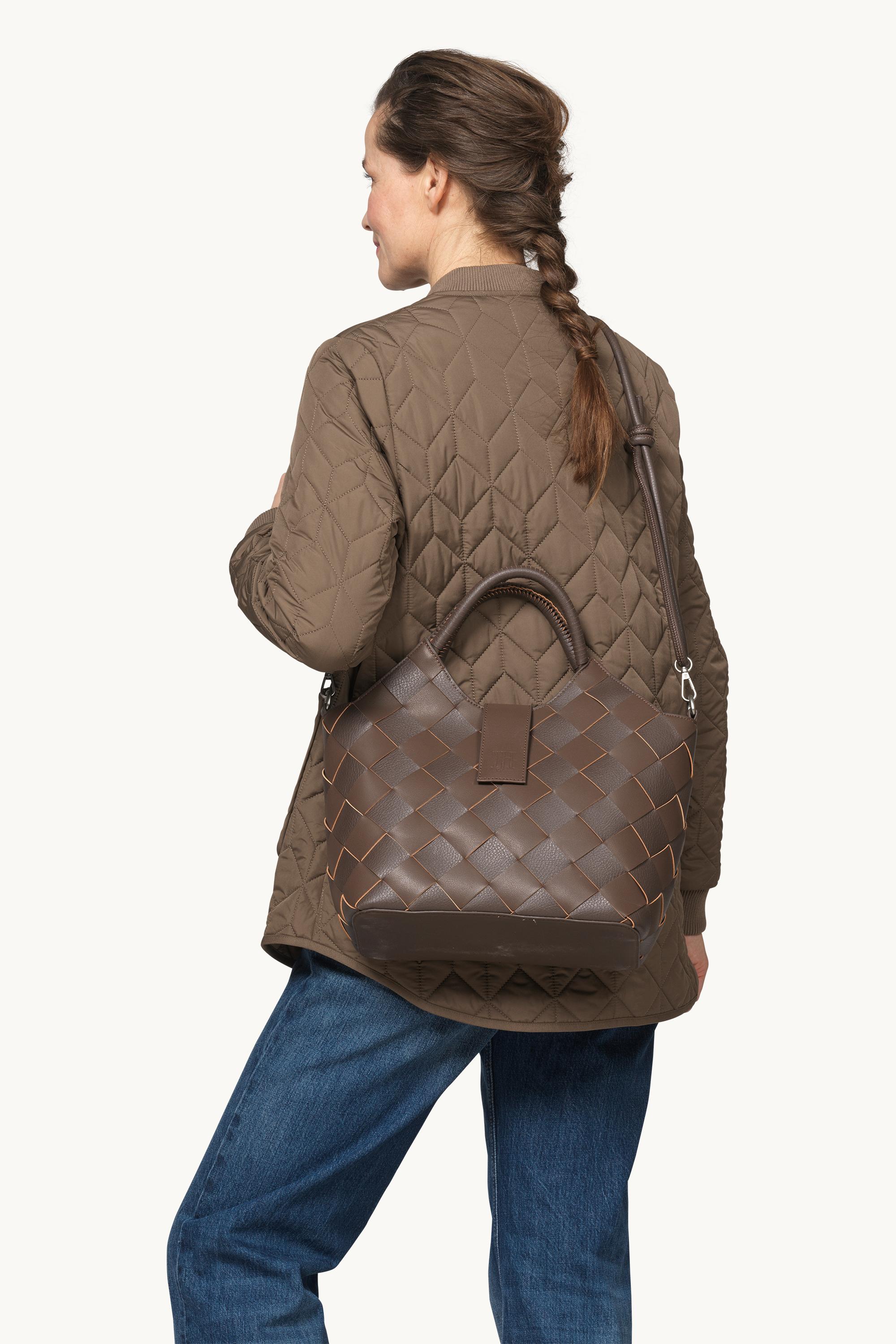 Braided Handbag - Chocolate Brown