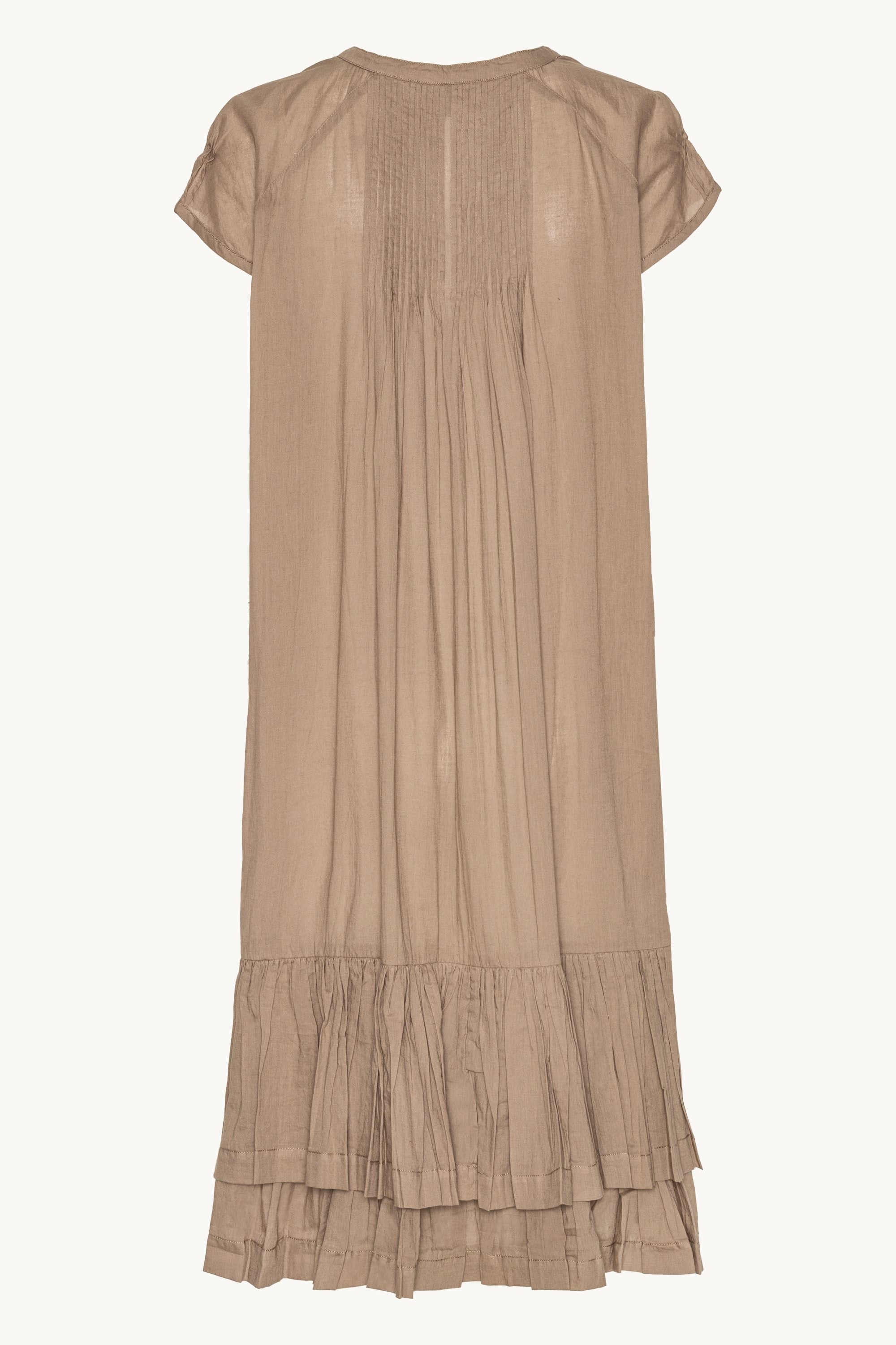 Robe Longue à Manches Courtes - Greige