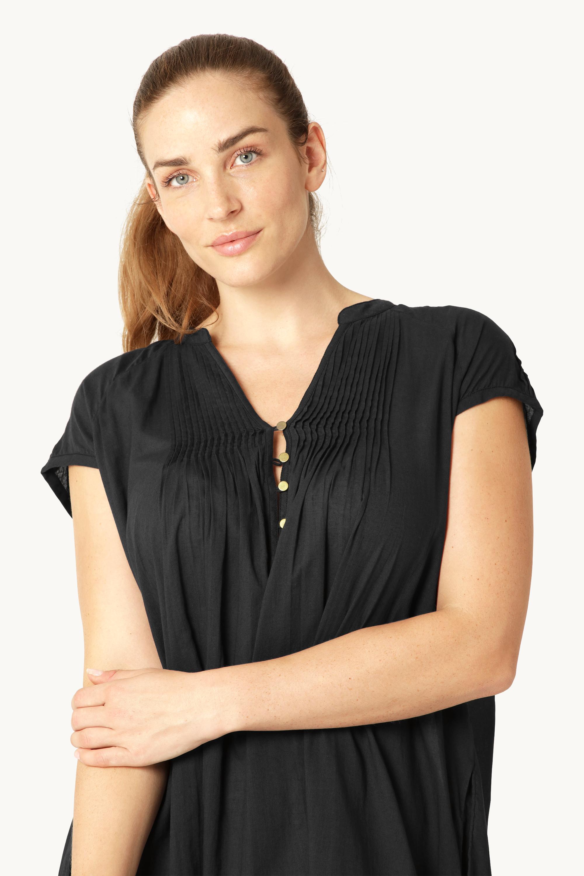 Robe Longue à Manches Courtes - Dark Indigo