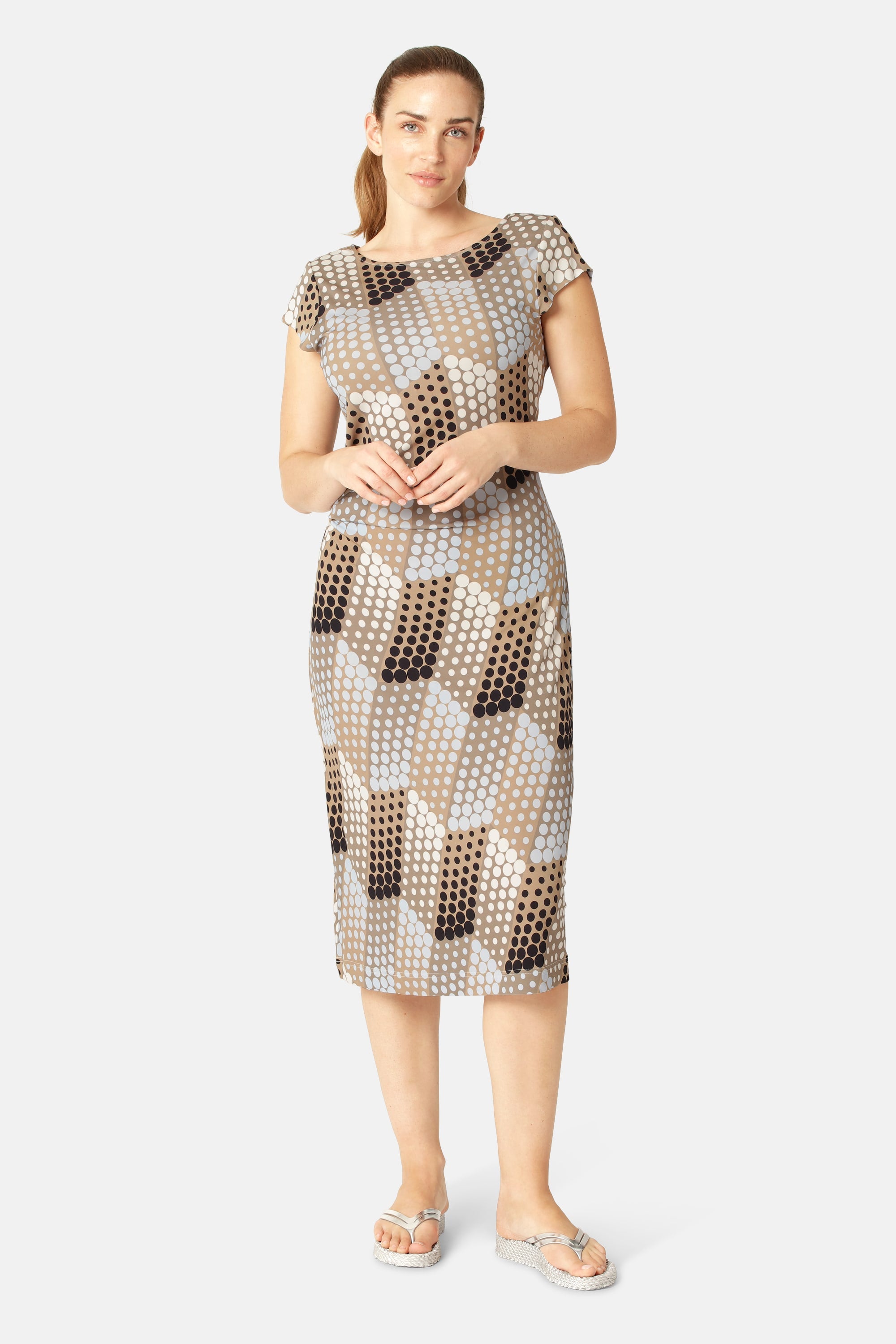 Medi Dress Twist - Blue Grafic Dot