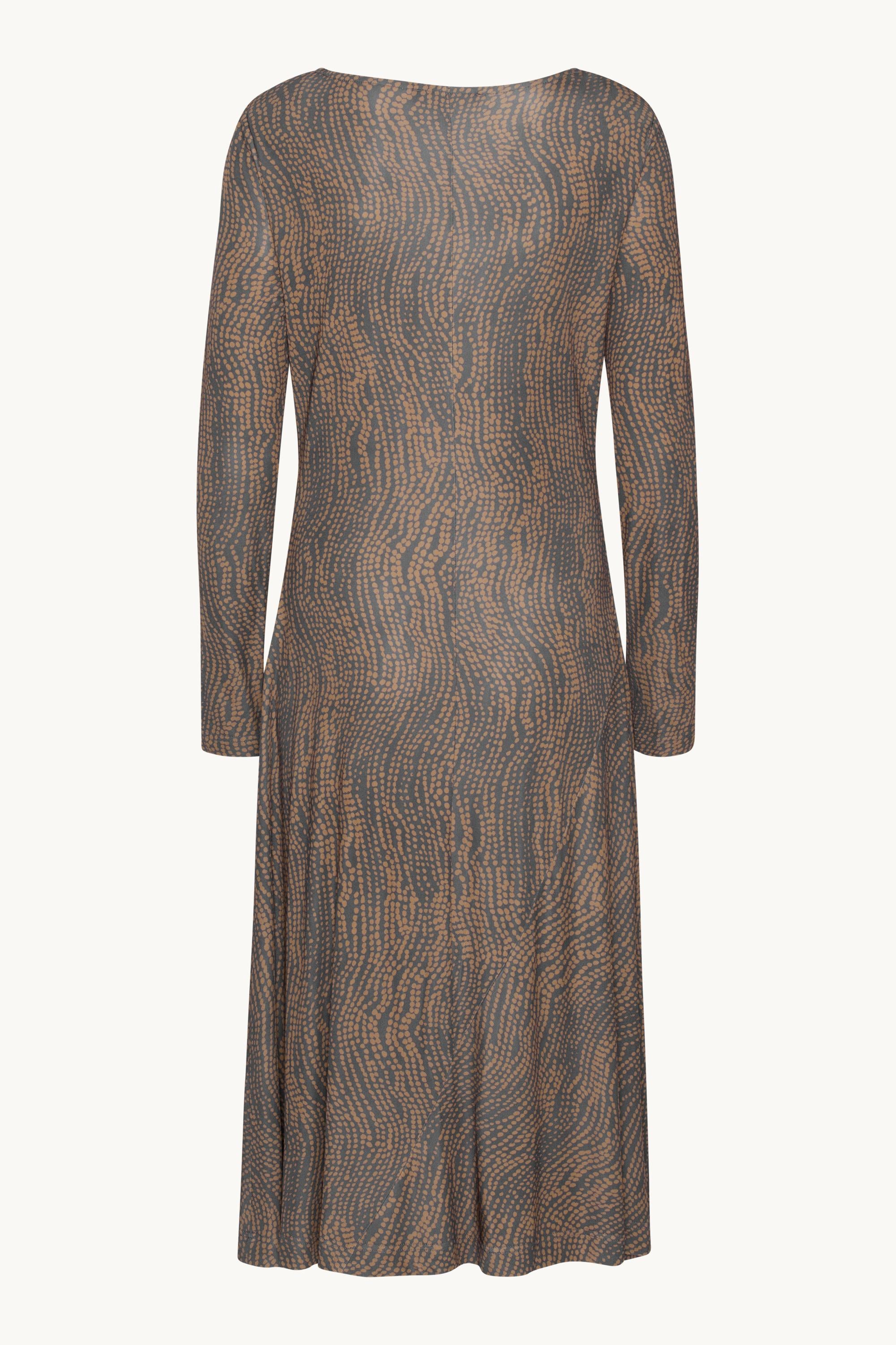 Dress With pleats - Beige Dotted