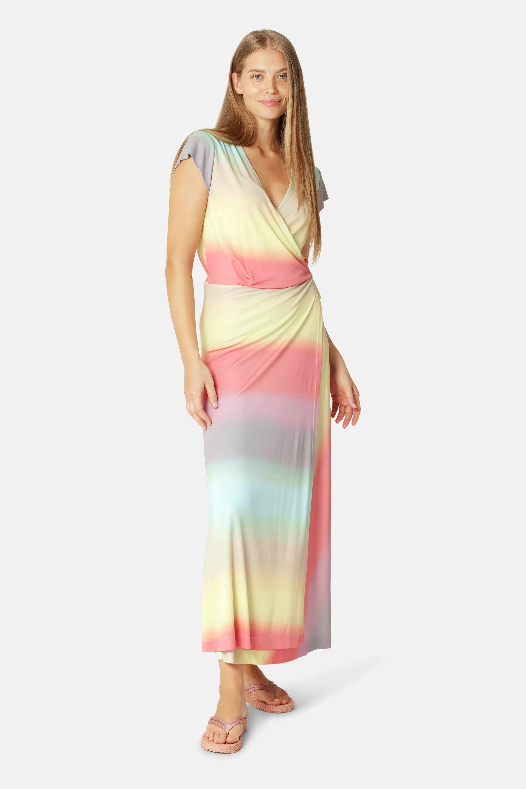 Long Wrapdress - Faded Sunset