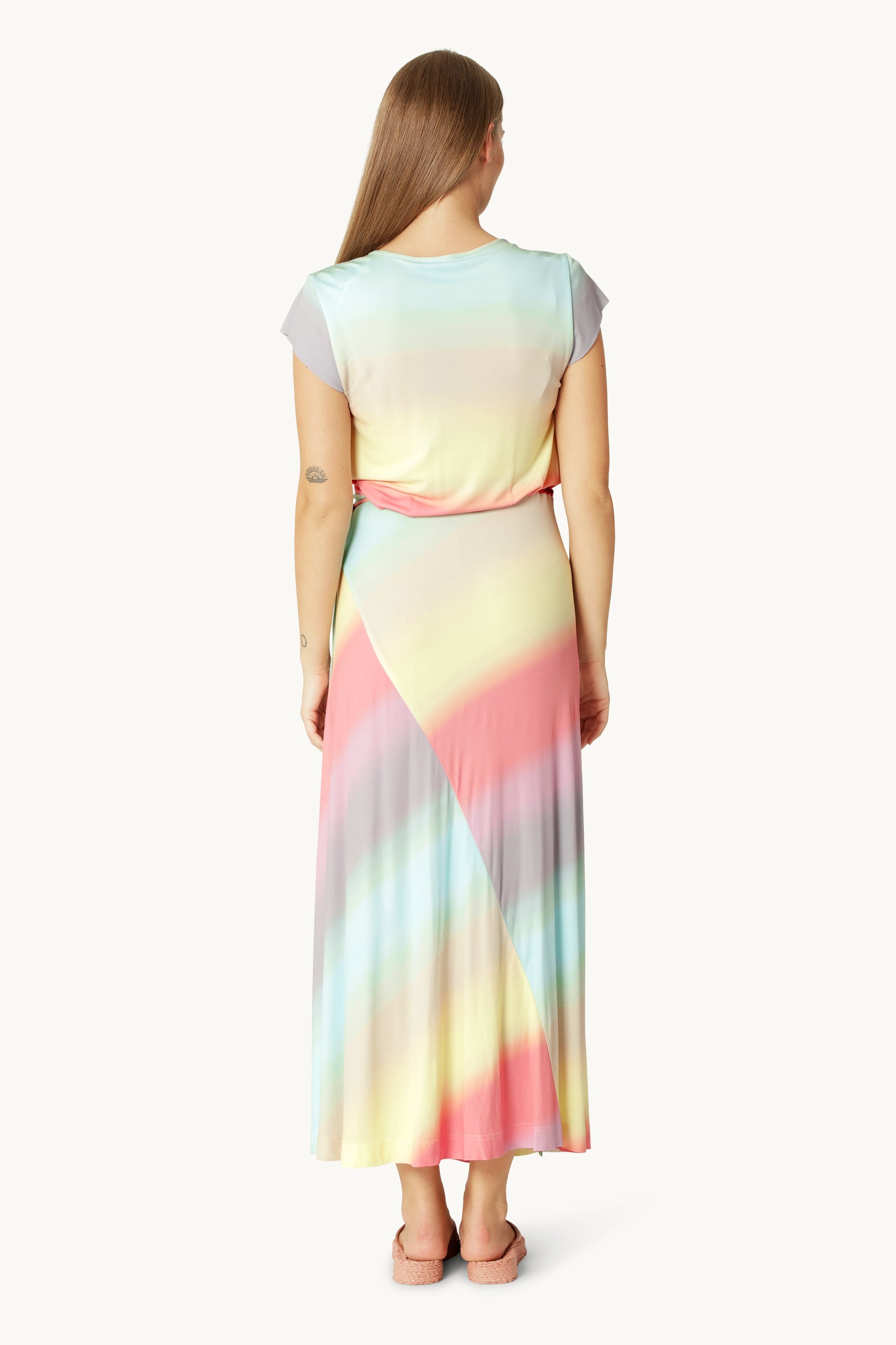Robe Longue Portefeuille - Faded Sunset