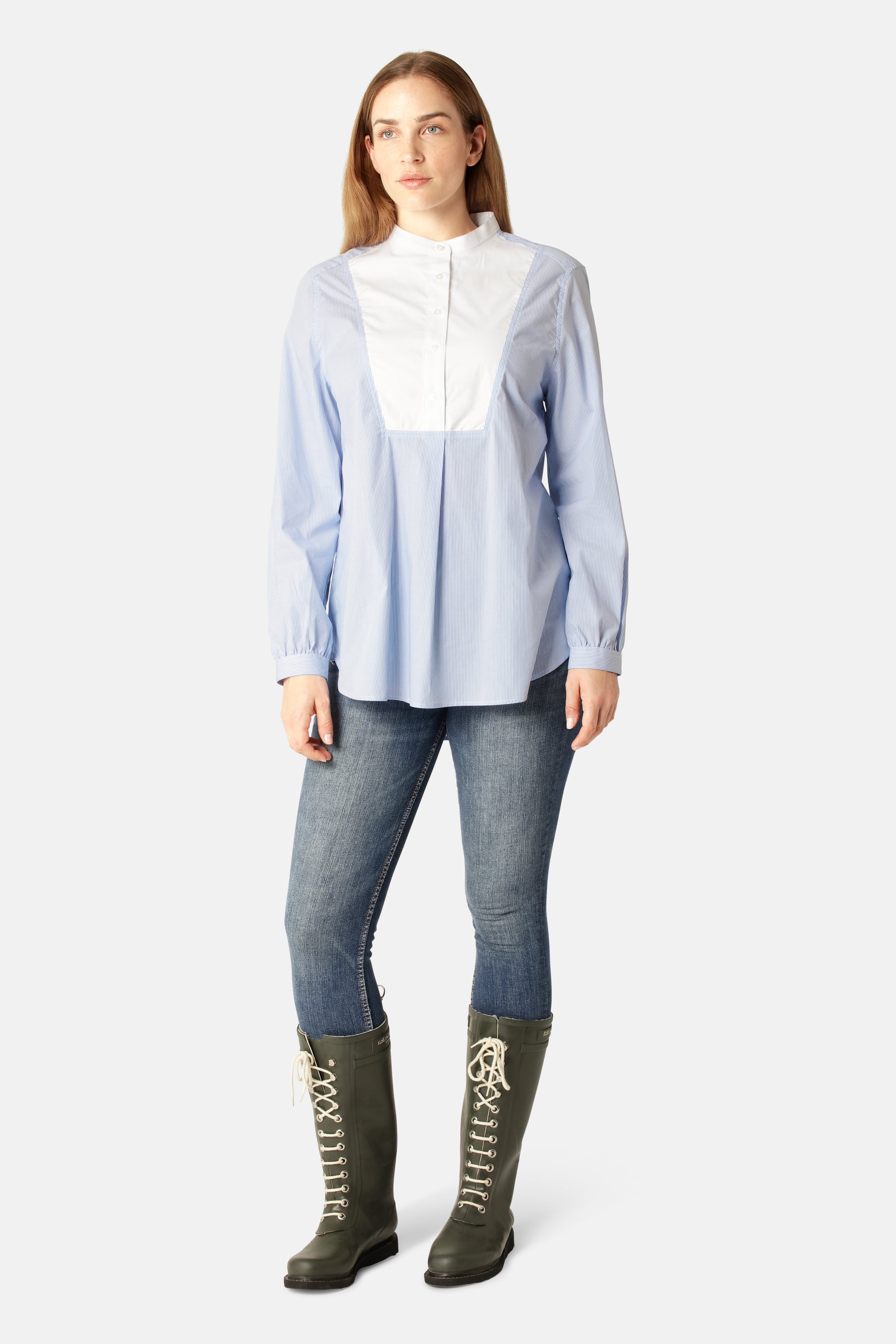 Classic Shirt Long Back Stripes - Heather