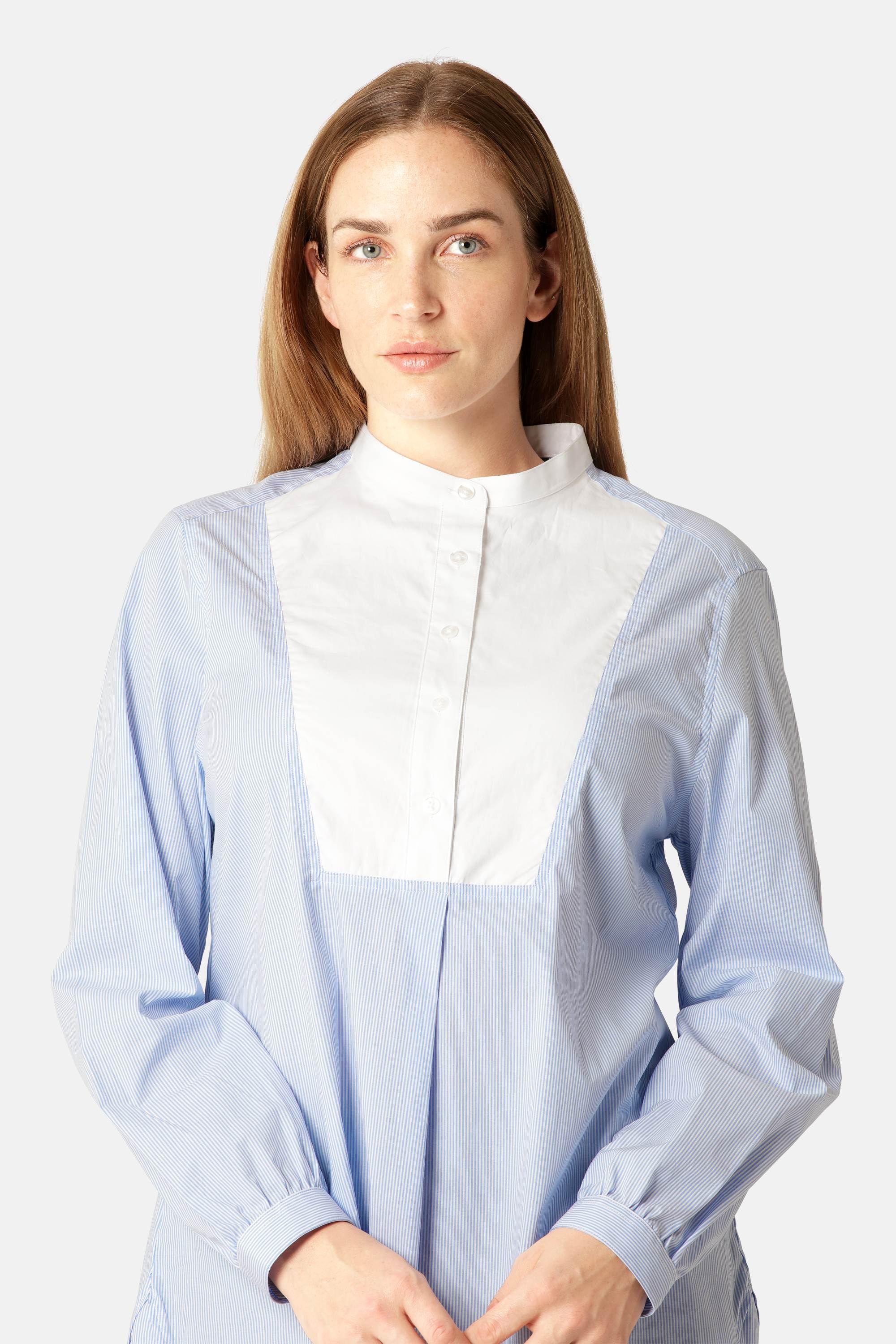 Classic Shirt Long Back Stripes - Heather