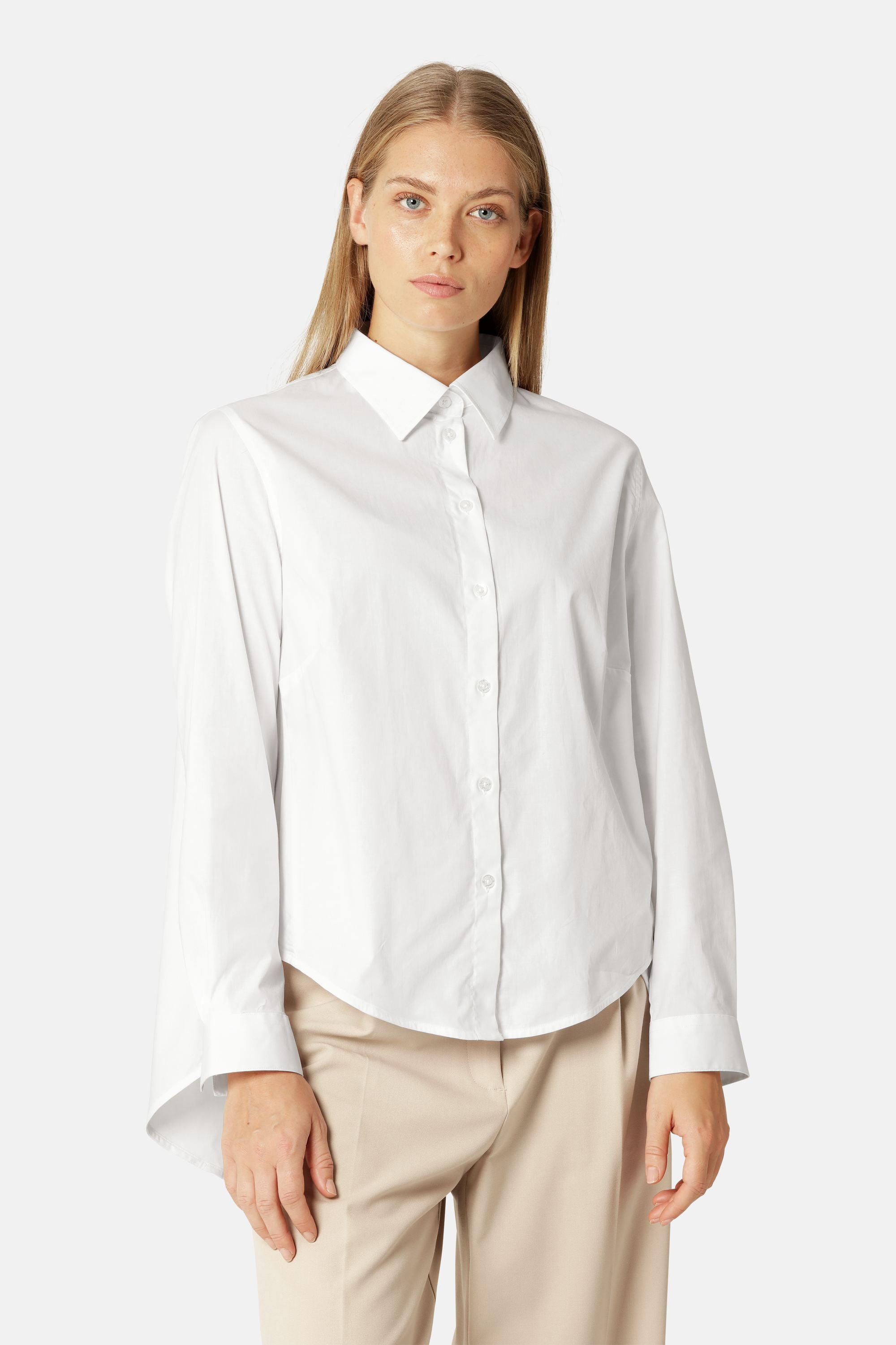 Shirt Flowy Back - White