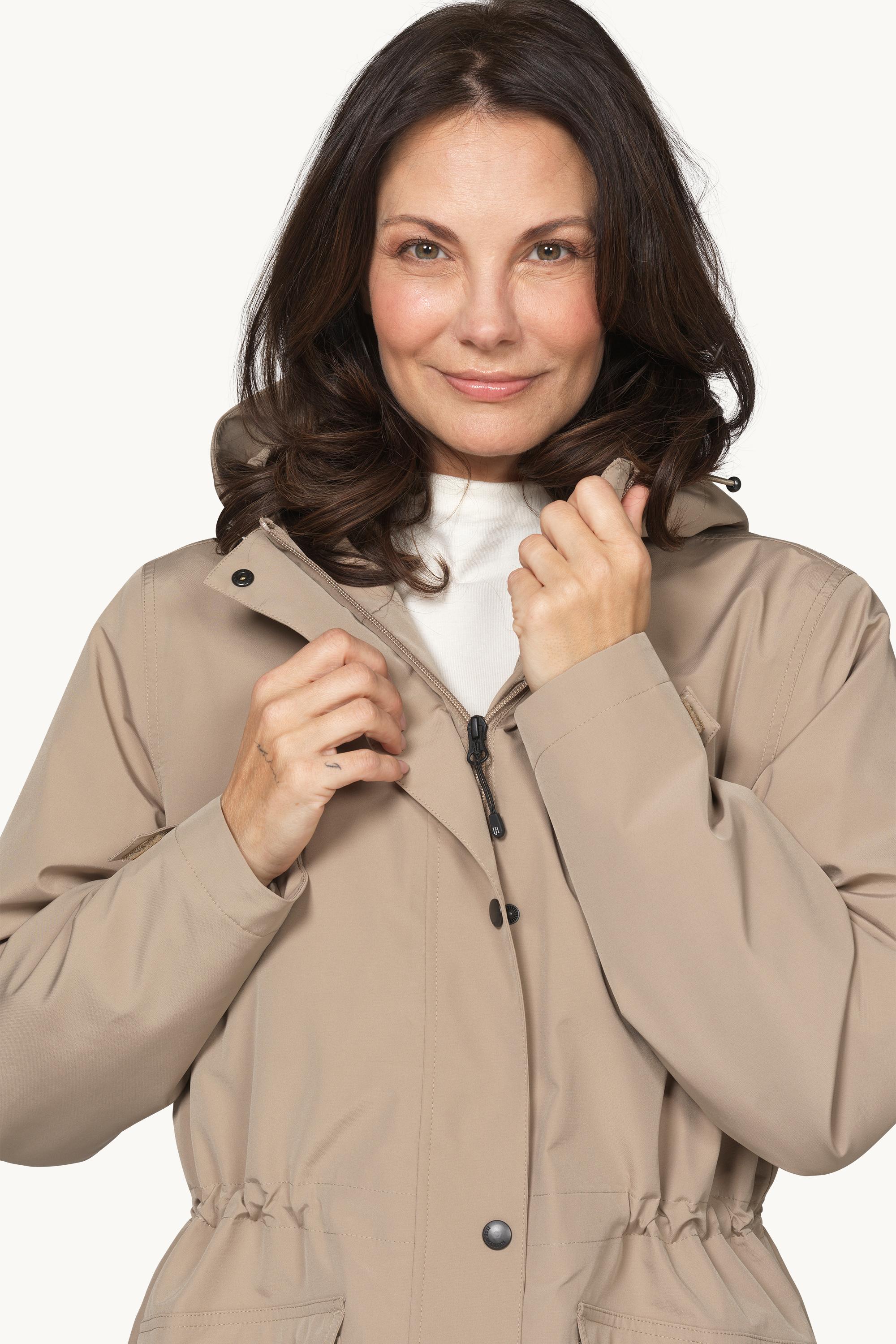 Padded Raincoat - Greige