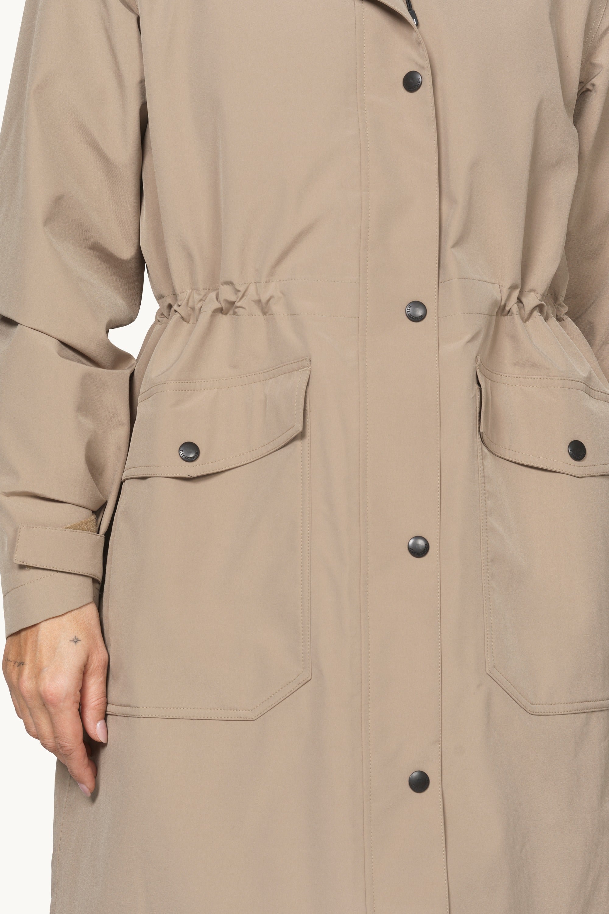 Padded Raincoat - Greige