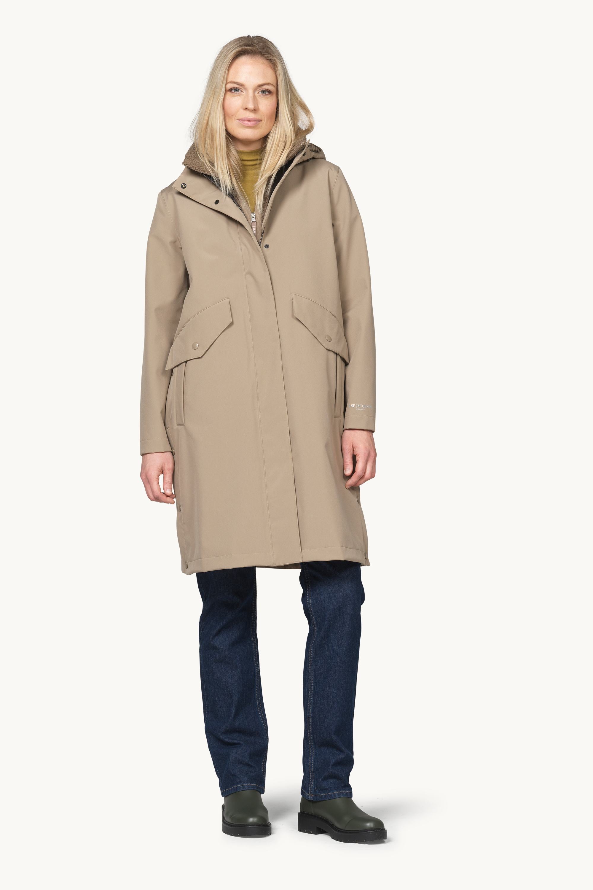 Long Softshell Raincoat - Greige