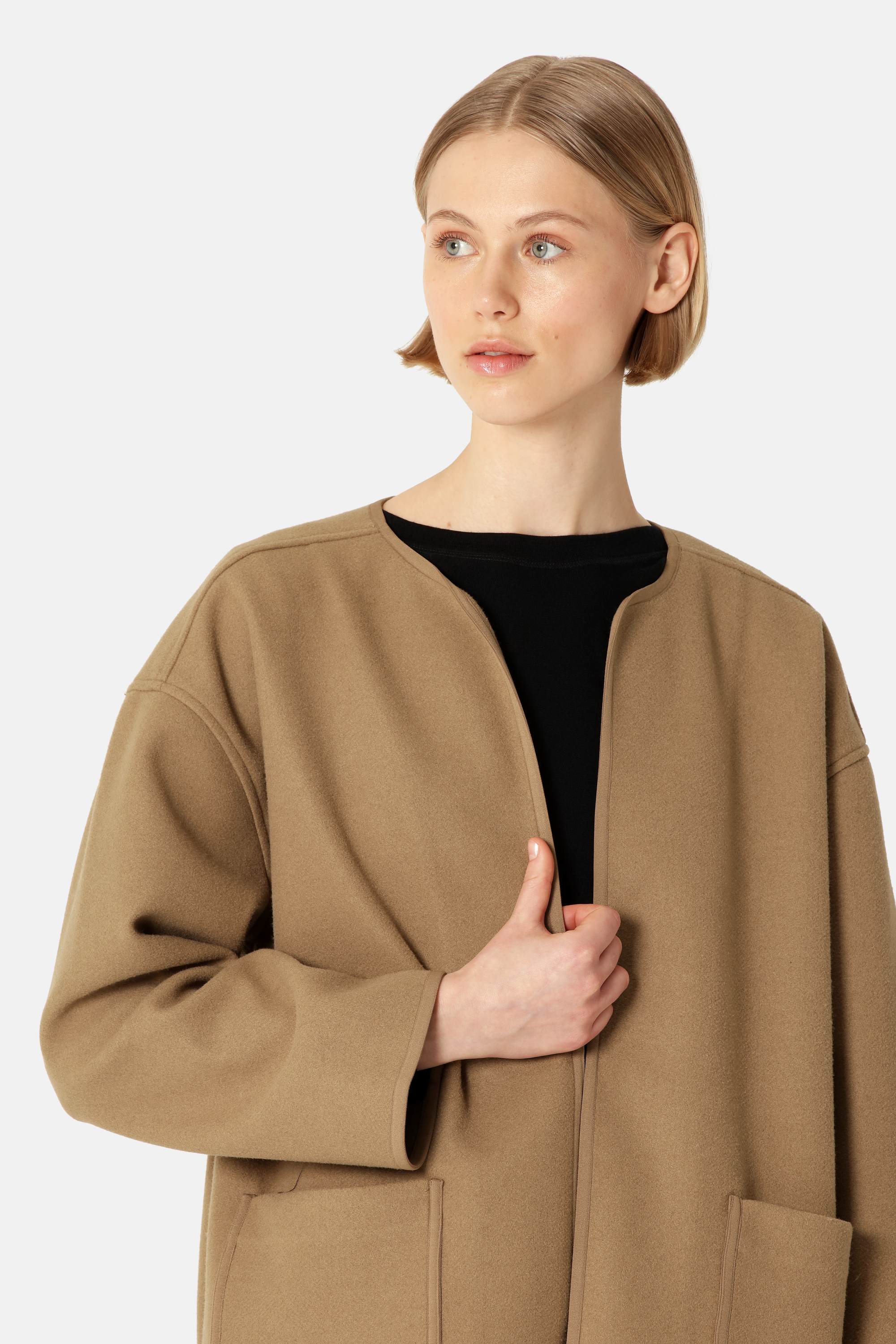 Veste Décontractée En Feutre - Mocca