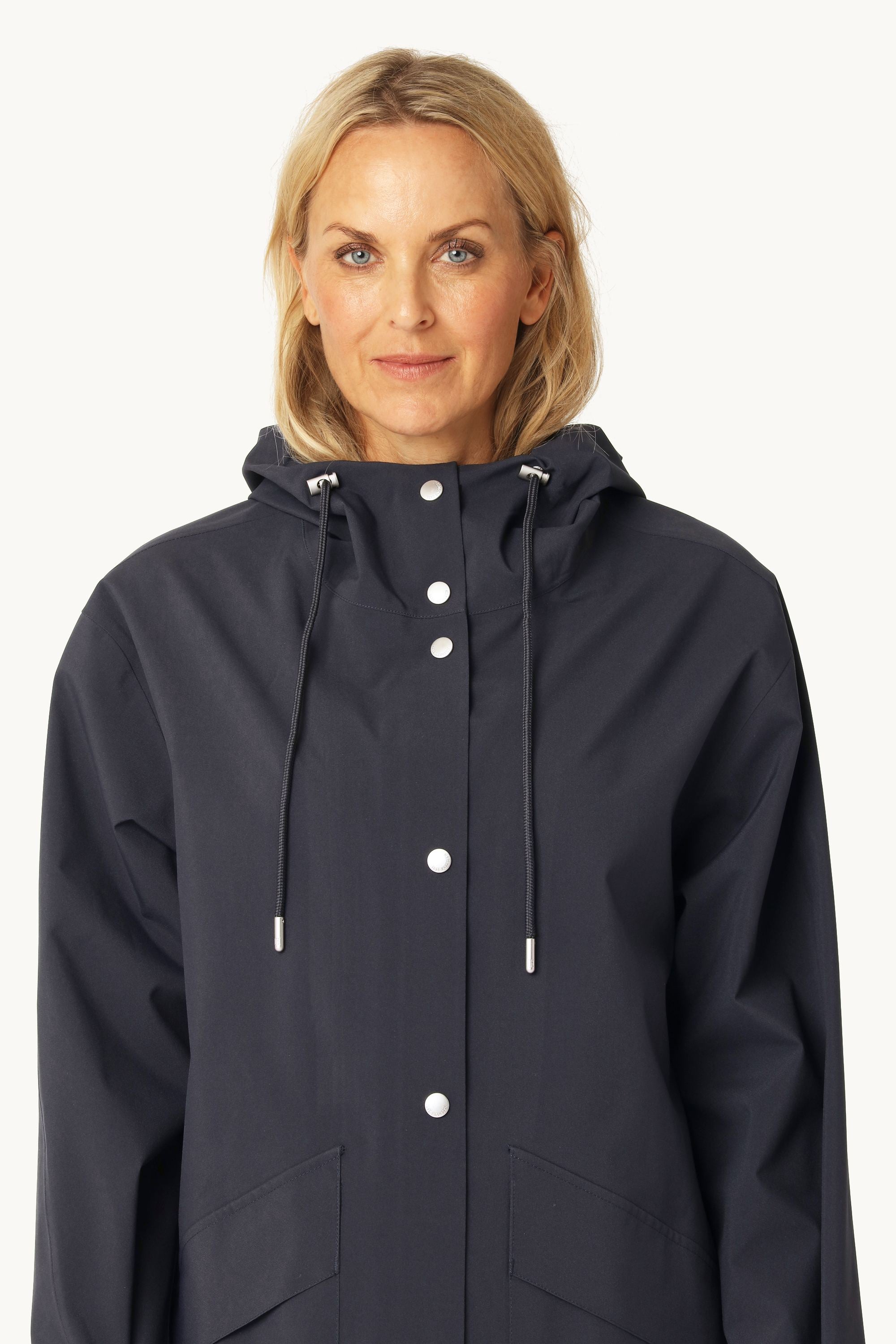 Long Rain Coat - Dark Indigo