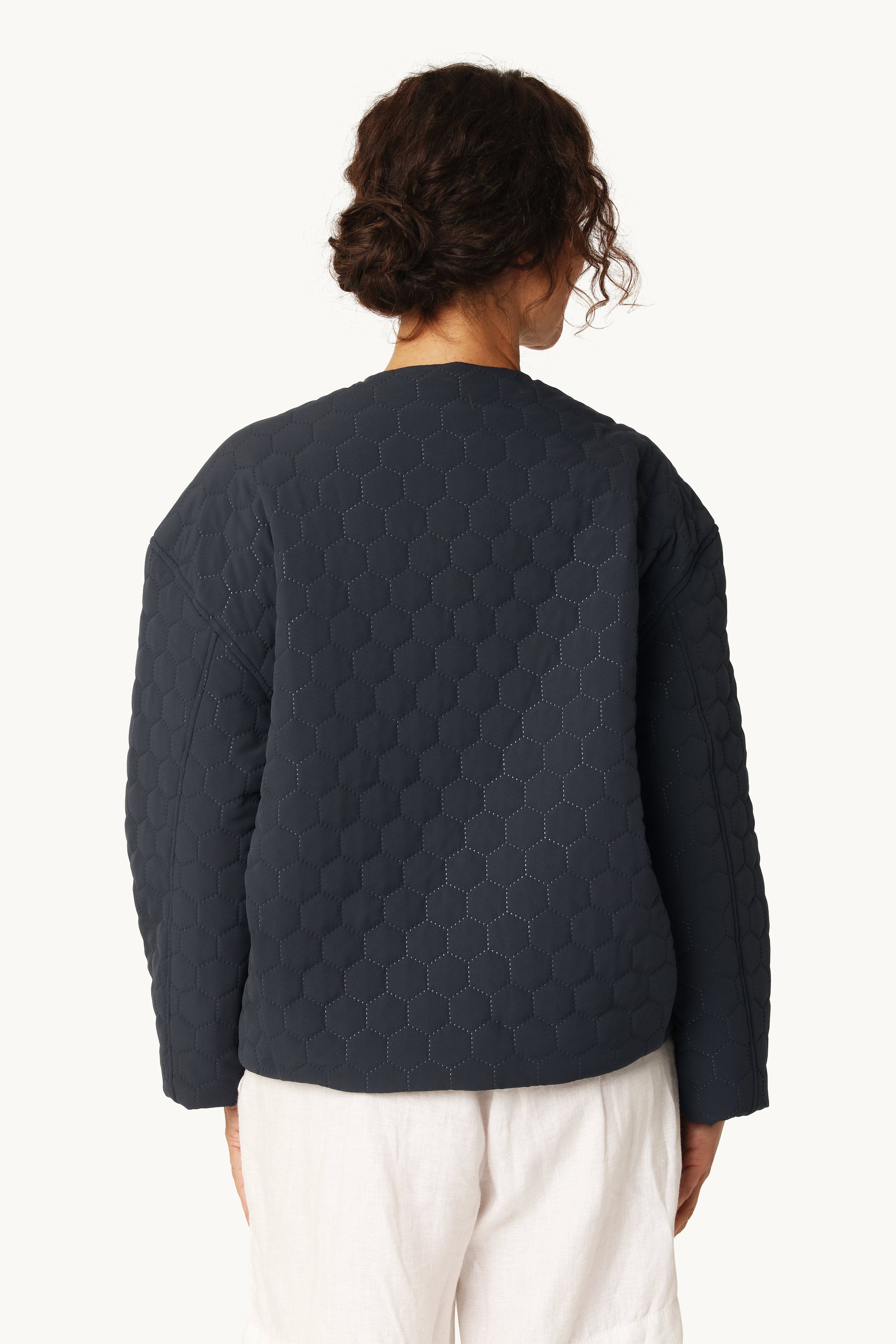 Short Quilted Jacket - Dark Indigo